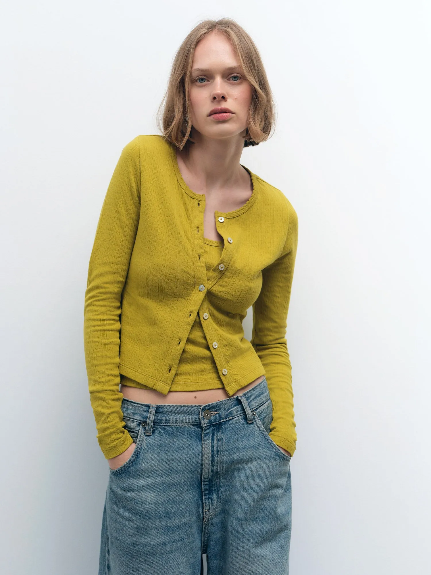 Organic Pointelle Cardigan sold by MATE the Label product image thumbnail 2