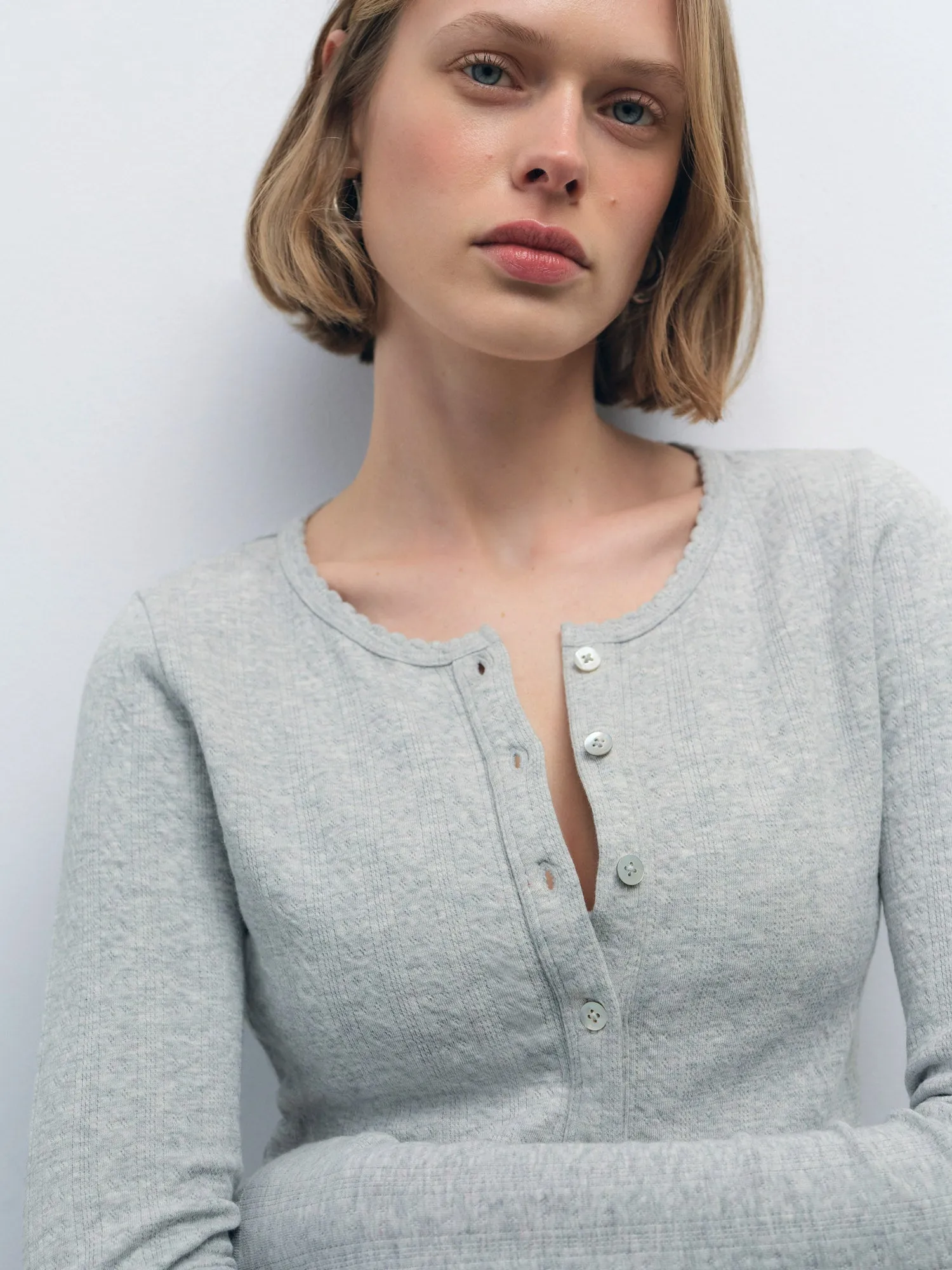 Organic Pointelle Cardigan sold by MATE the Label product image thumbnail 3