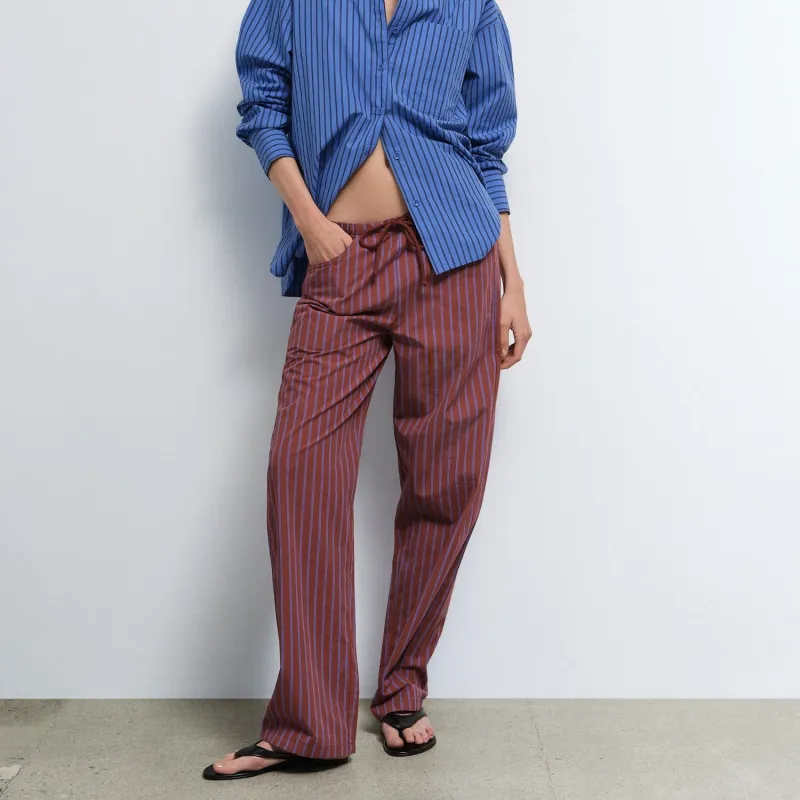Organic Poplin Essential Striped Pant made by MATE the Label