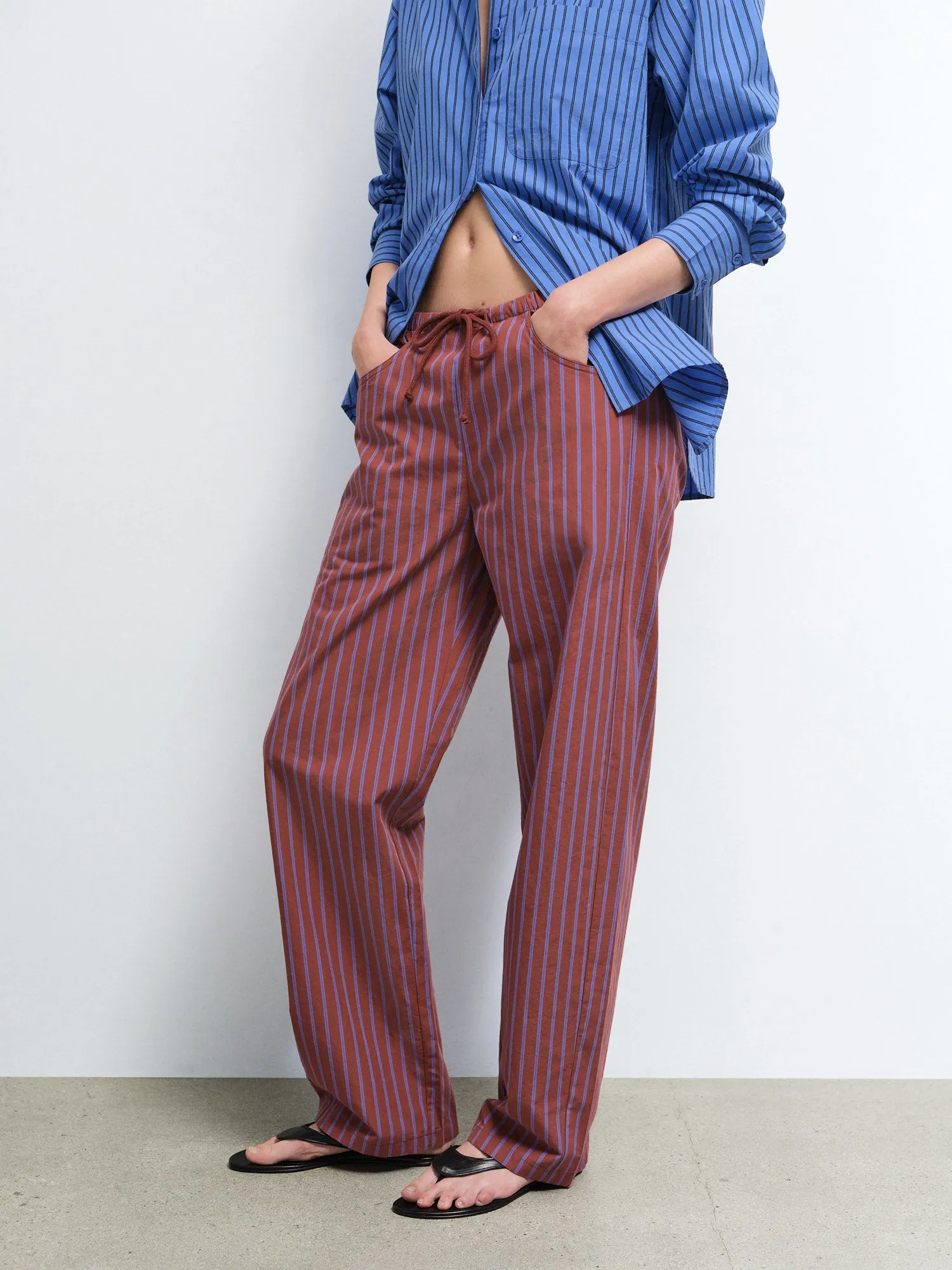 Organic Poplin Essential Striped Pant sold by MATE the Label product image thumbnail 5