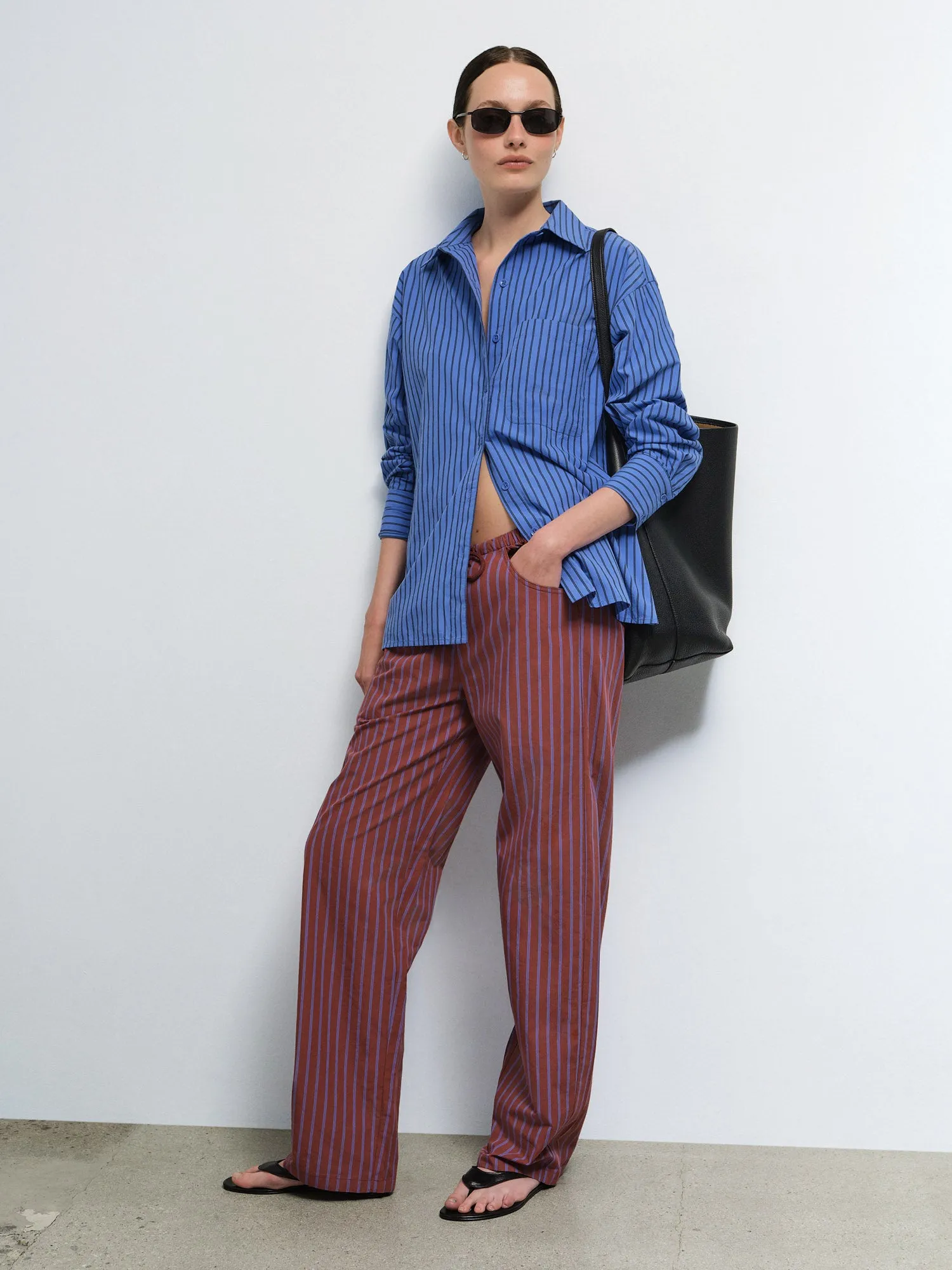 Organic Poplin Essential Striped Pant sold by MATE the Label product image thumbnail 4