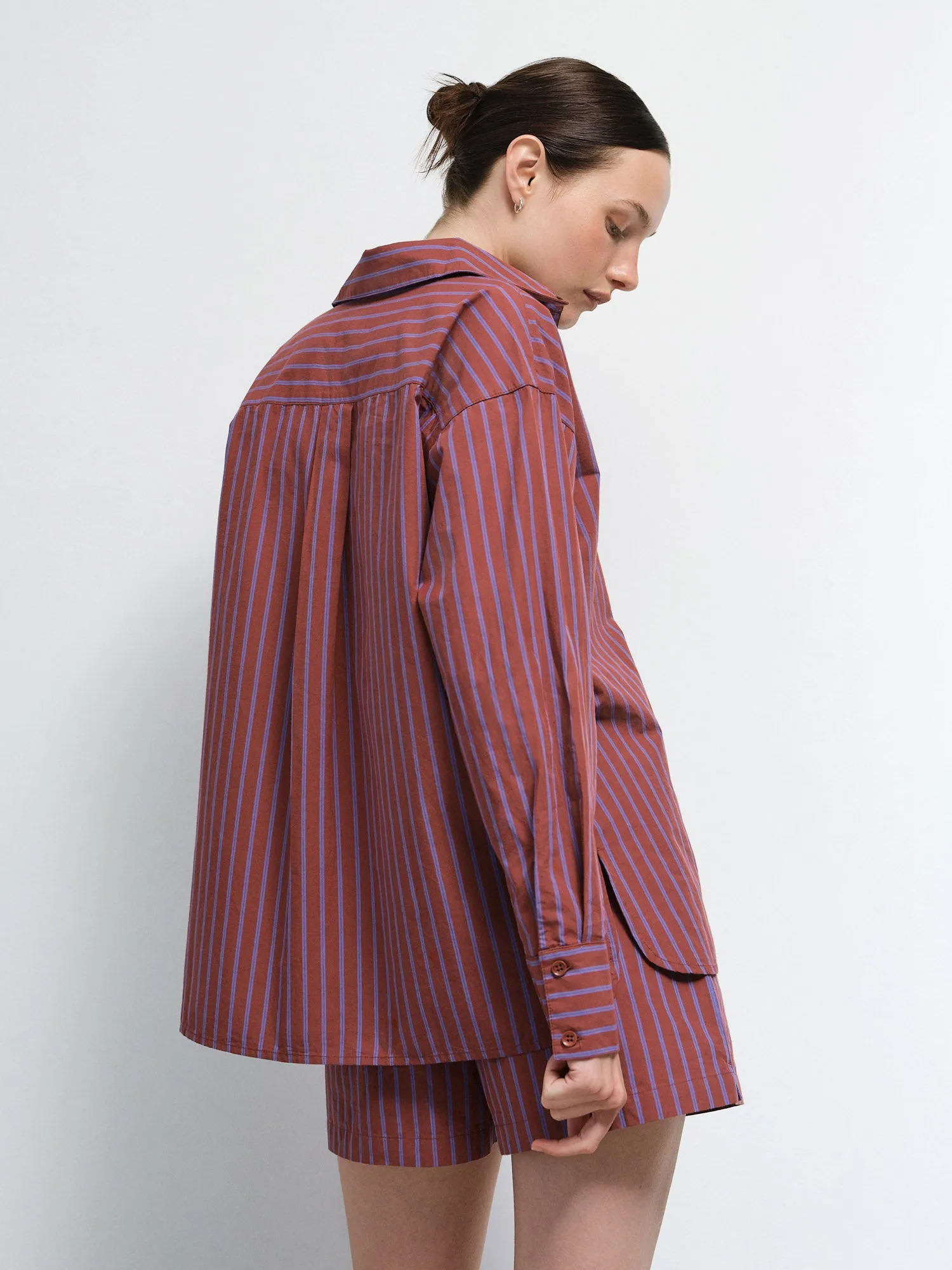 Organic Poplin Striped Long Sleeve Button Down sold by MATE the Label product image thumbnail 3