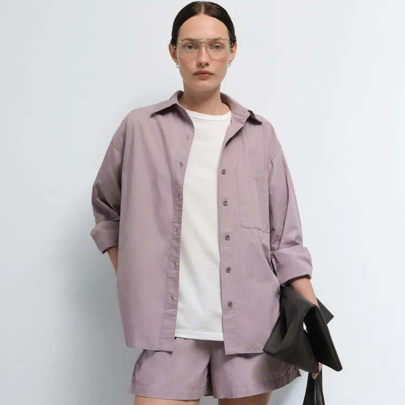 Organic Poplin Long Sleeve Button Down made by MATE the Label