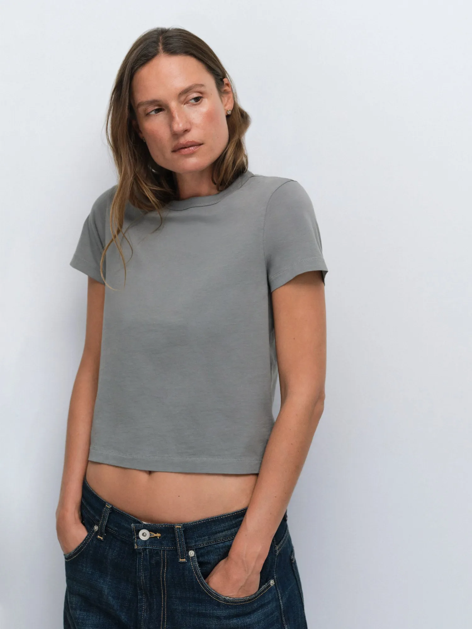 Organic Pima Shrunken Tee sold by MATE the Label product image thumbnail 5