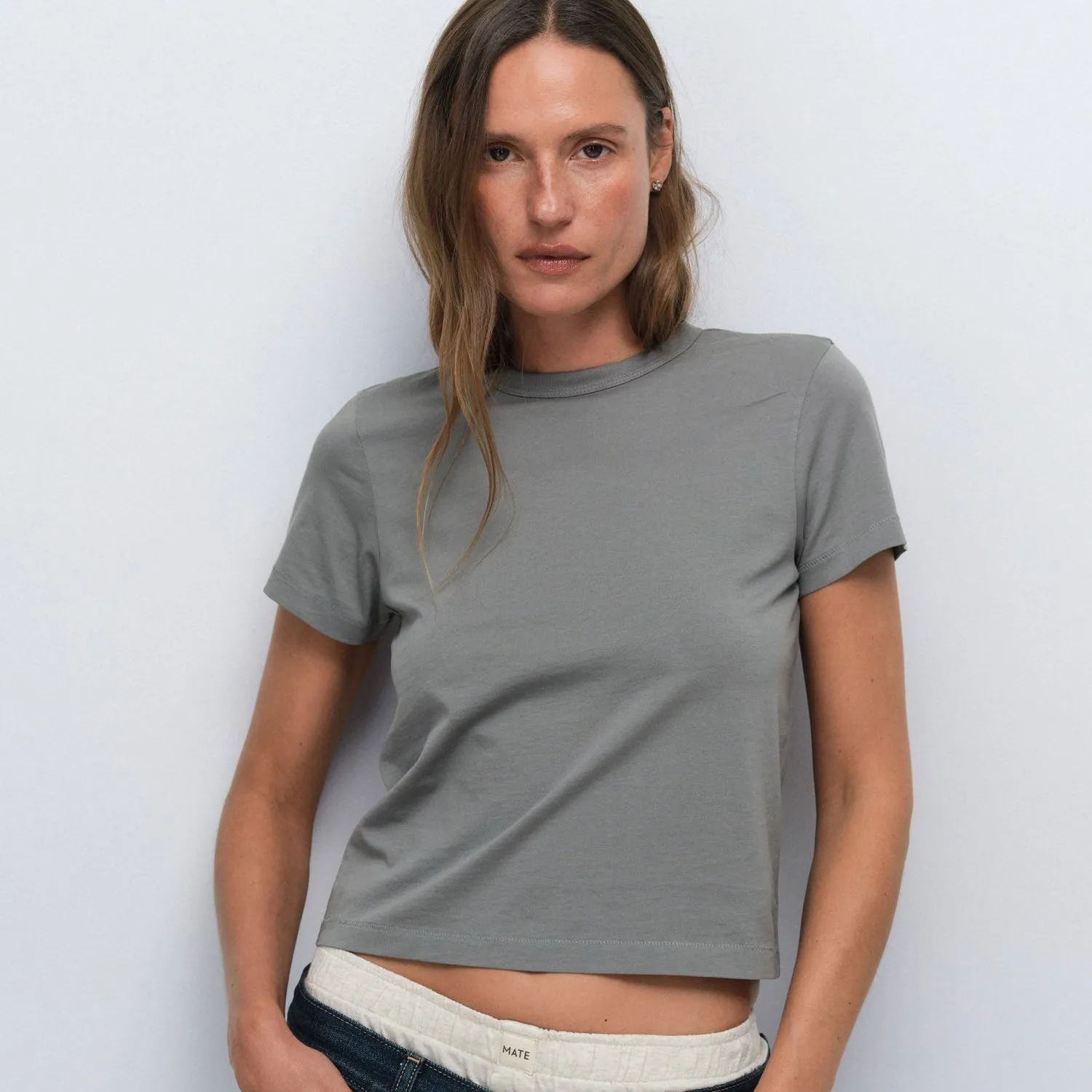 Organic Pima Shrunken Tee sold by MATE the Label