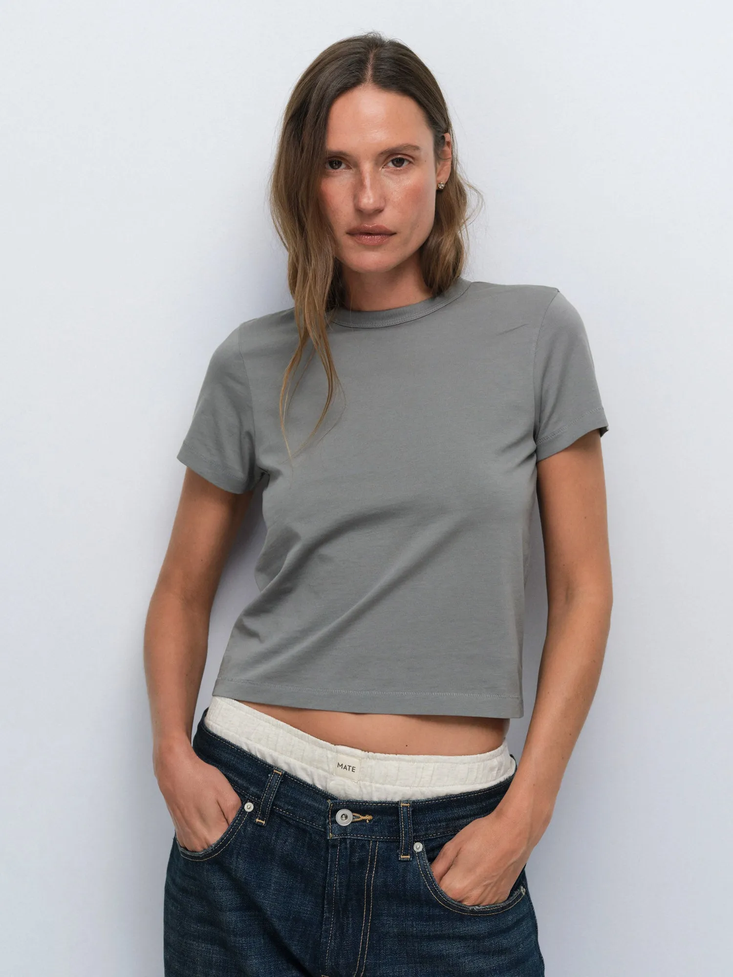 Organic Pima Shrunken Tee sold by MATE the Label product image thumbnail 2