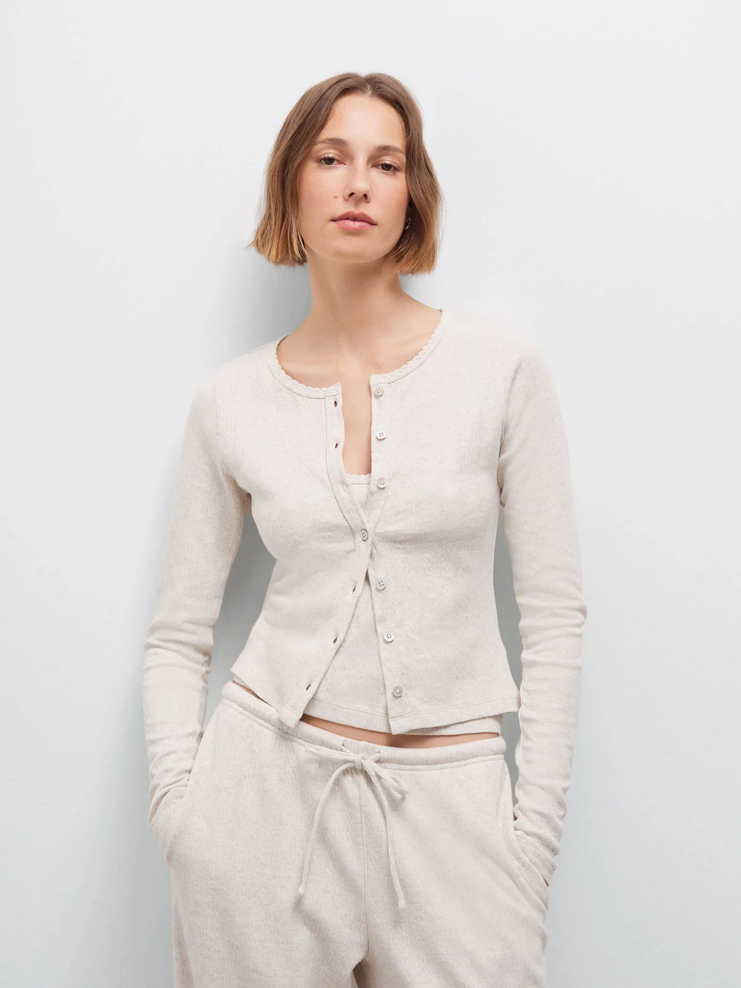 Organic Pointelle Cardigan sold by MATE the Label product image thumbnail 5