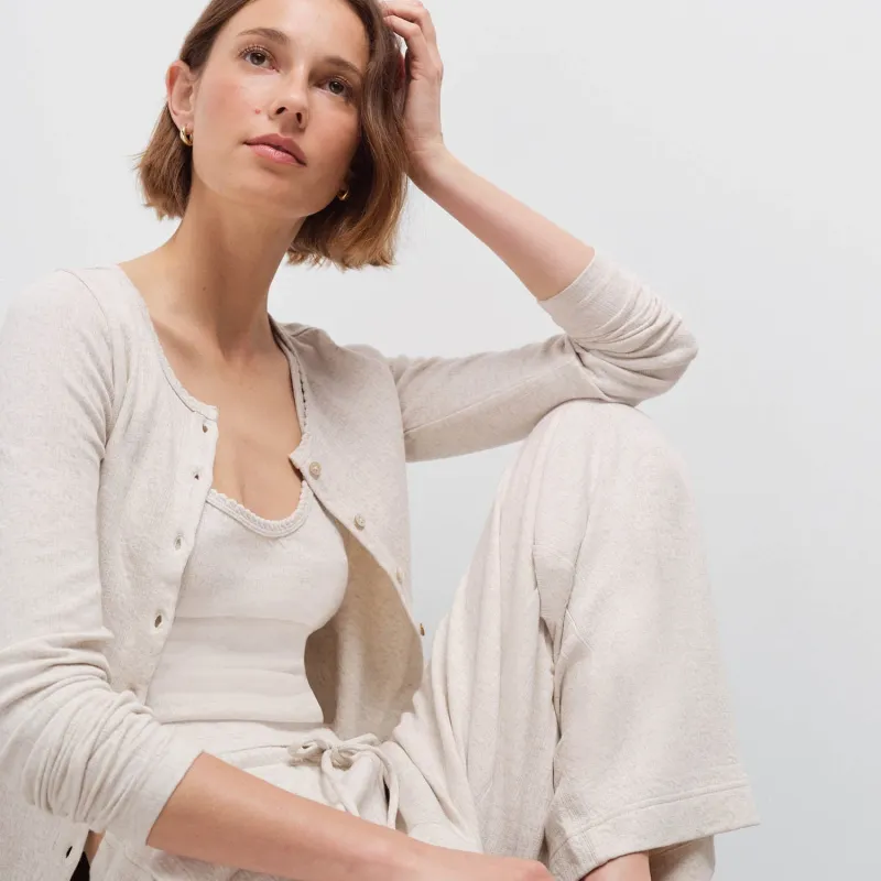Organic Pointelle Cardigan made by MATE the Label