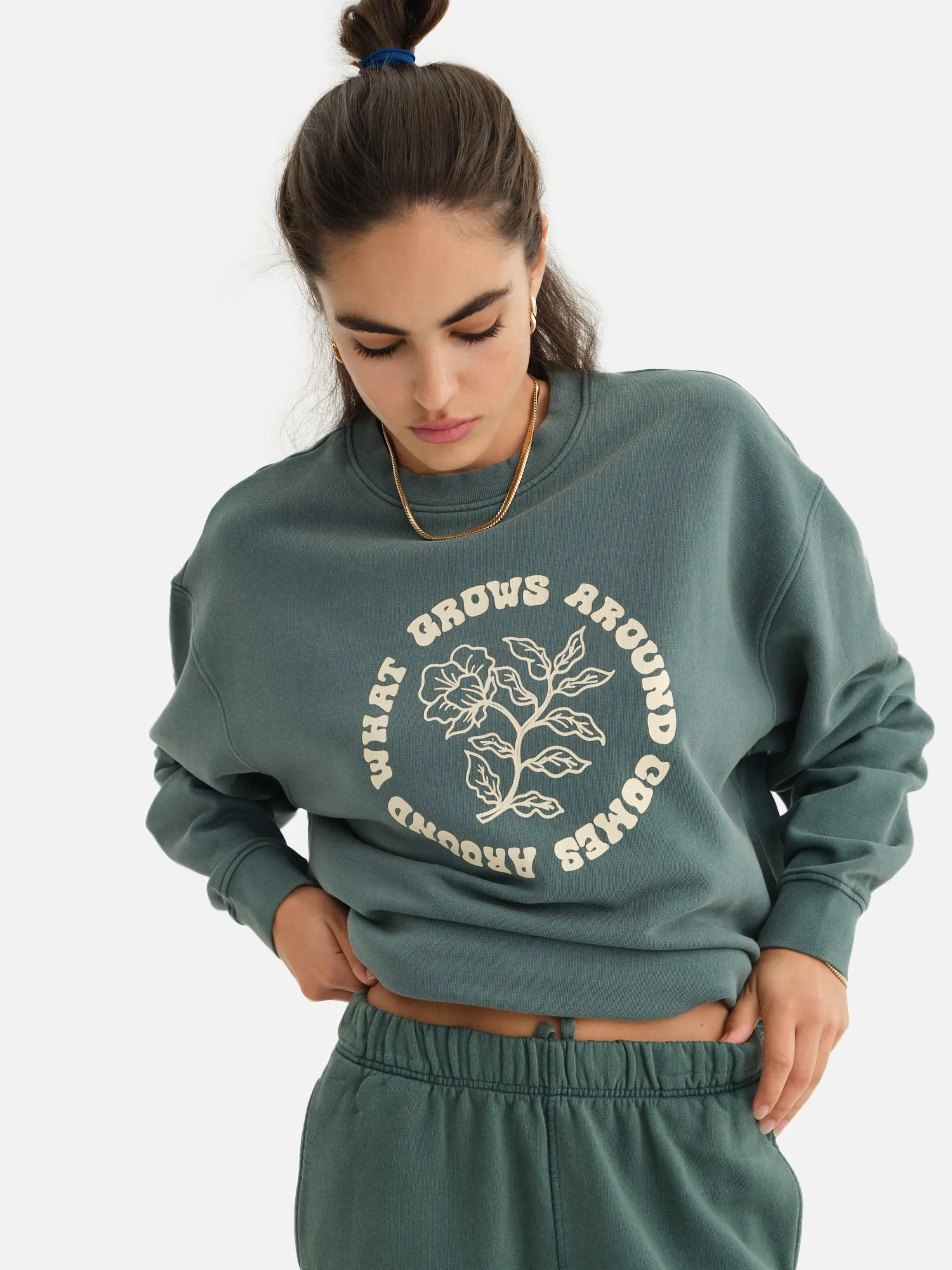 Organic Fleece Graphic Oversized Sweatshirt sold by MATE the Label product image thumbnail 4