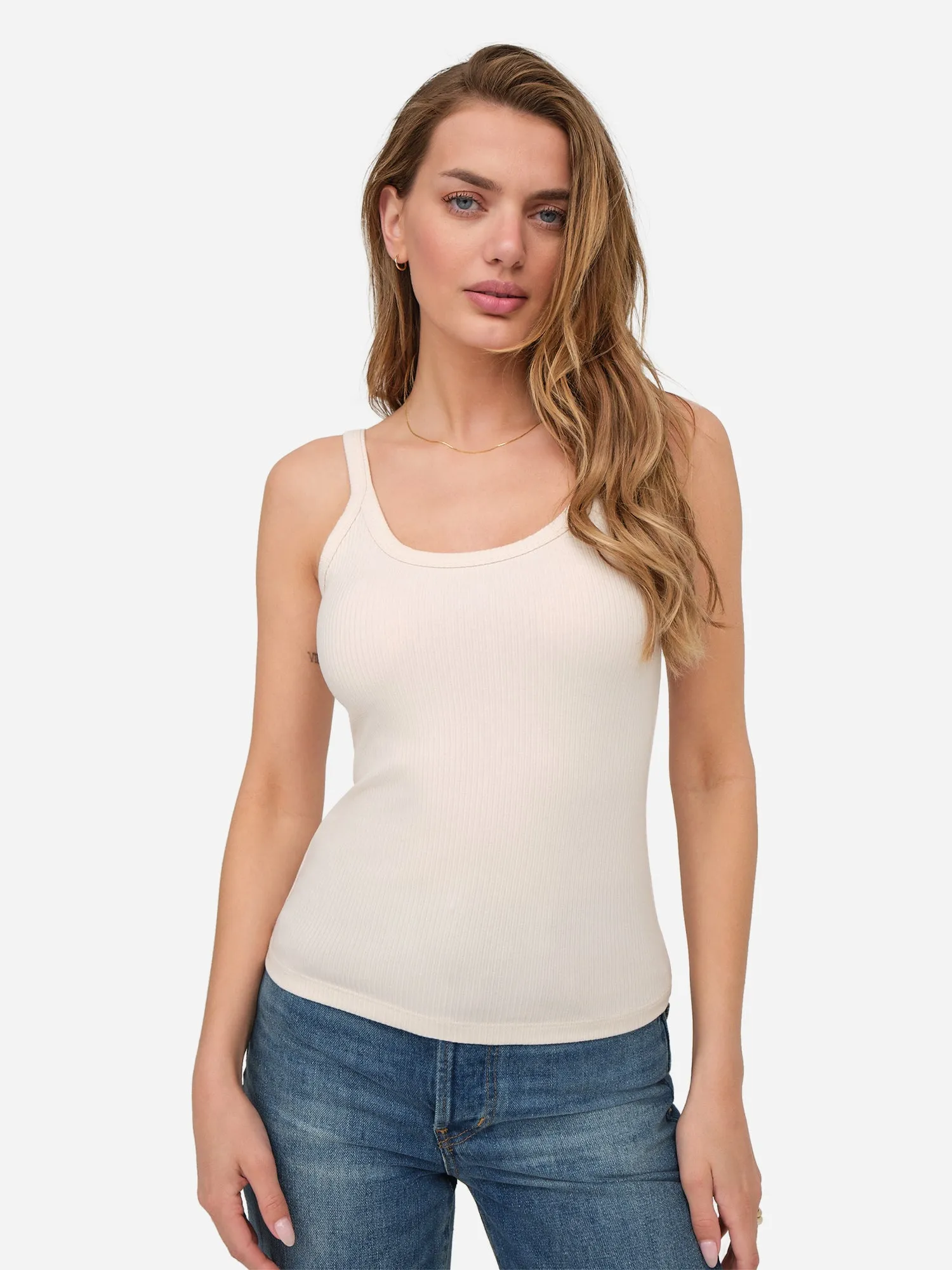 Tencel Rib Scoop Tank sold by MATE the Label product image thumbnail 3
