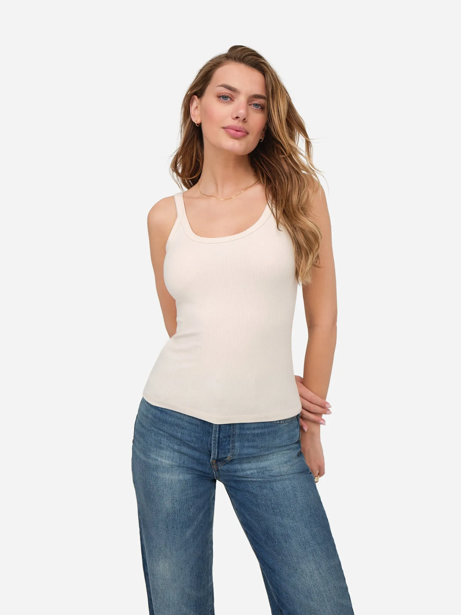 Tencel Rib Scoop Tank sold by MATE the Label product image thumbnail 4