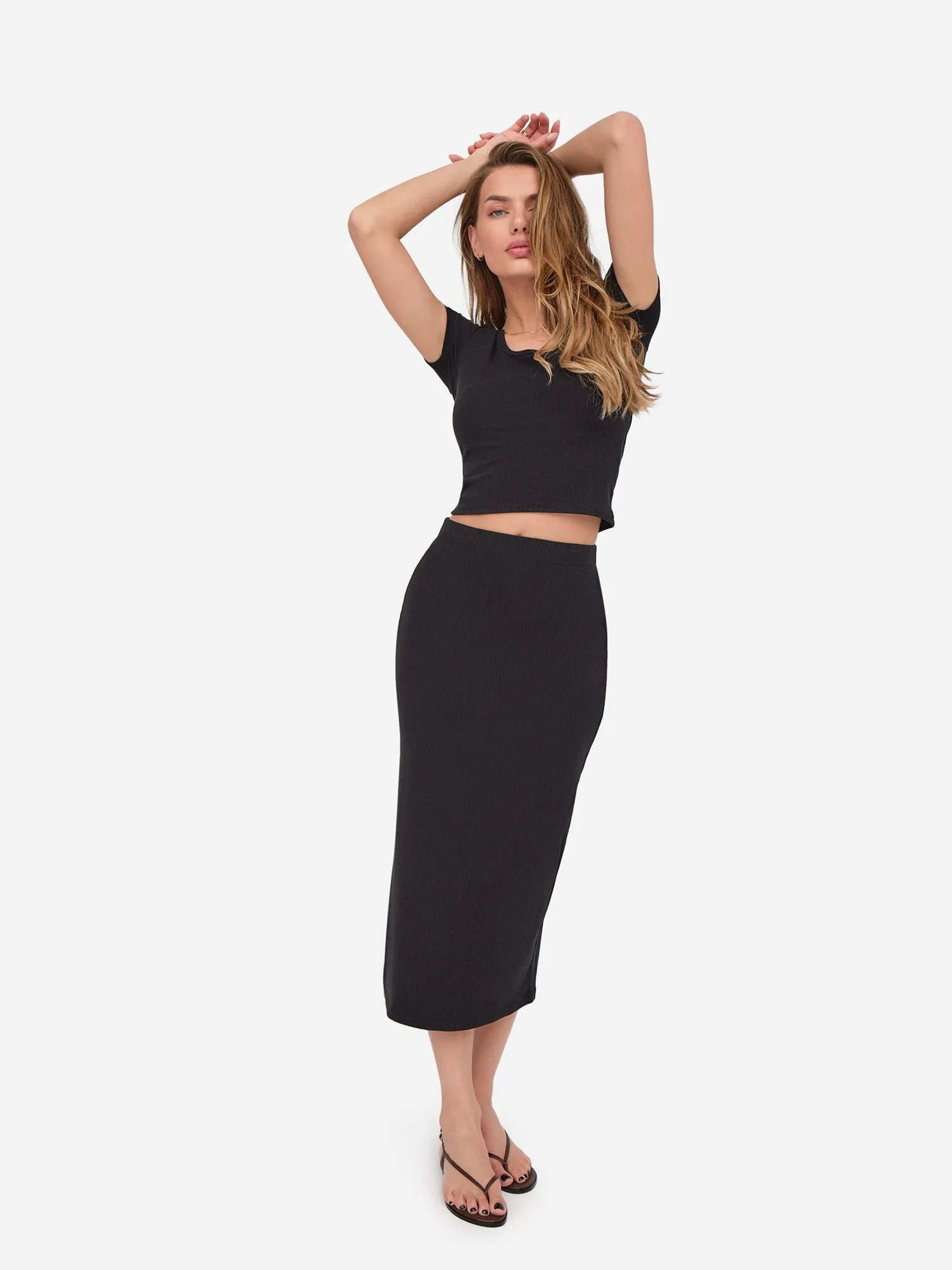 Tencel Rib Skirt sold by MATE the Label product image thumbnail 5