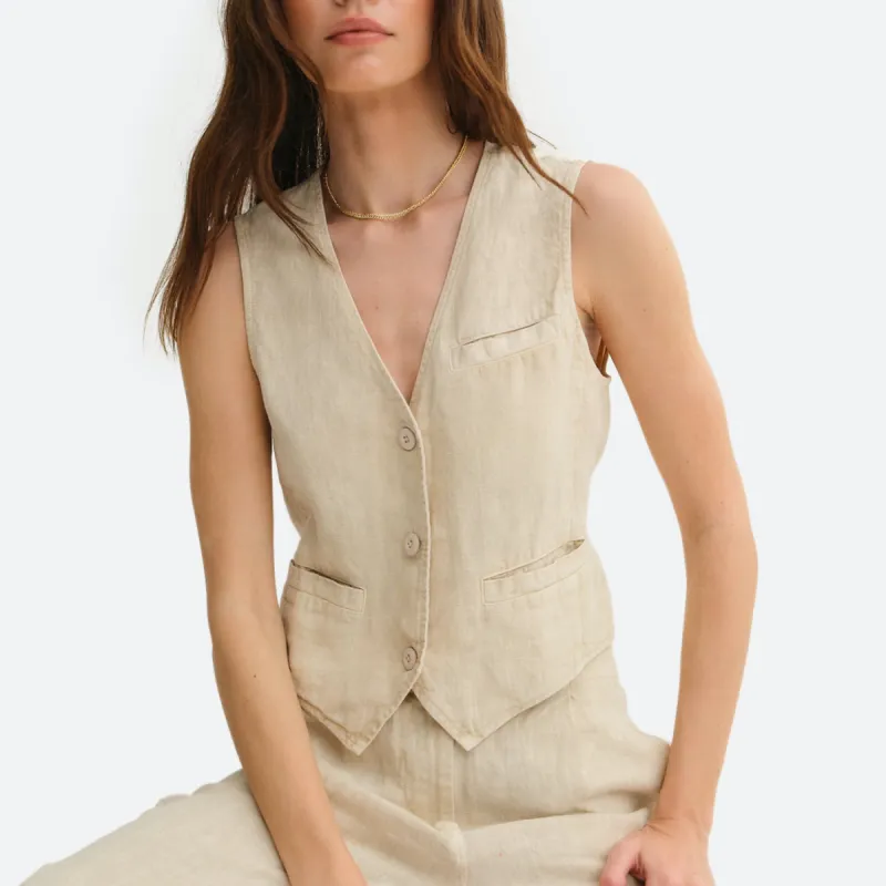 Organic Linen Vest sold by MATE the Label