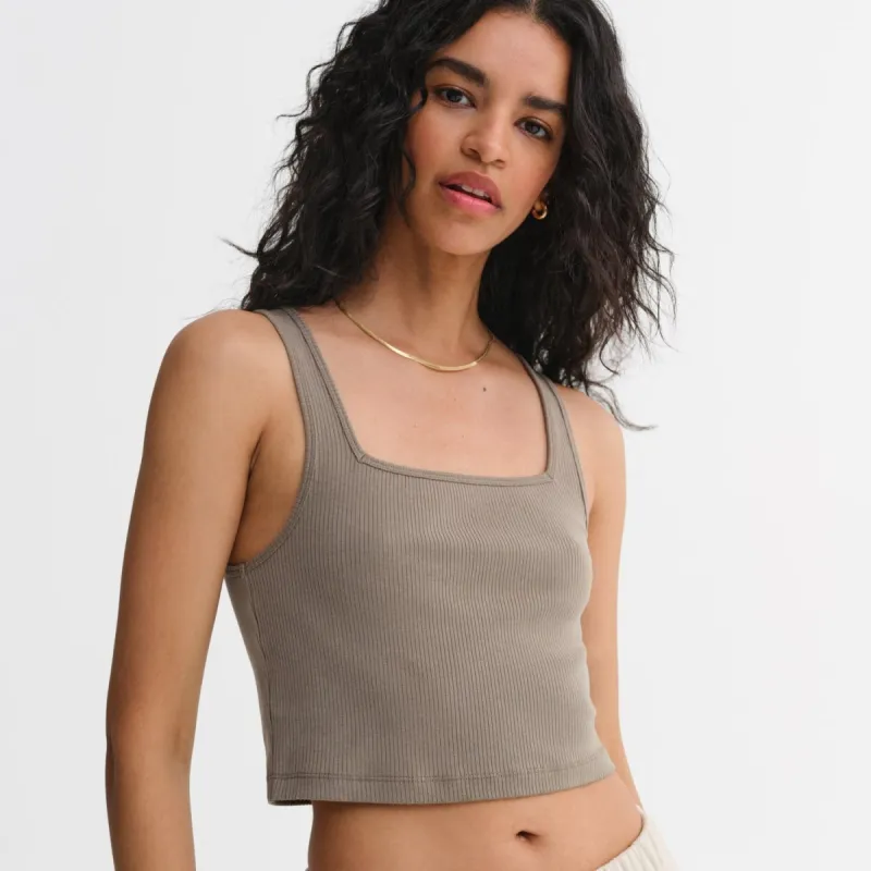 Tencel Rib Crop Square Tank sold by MATE the Label