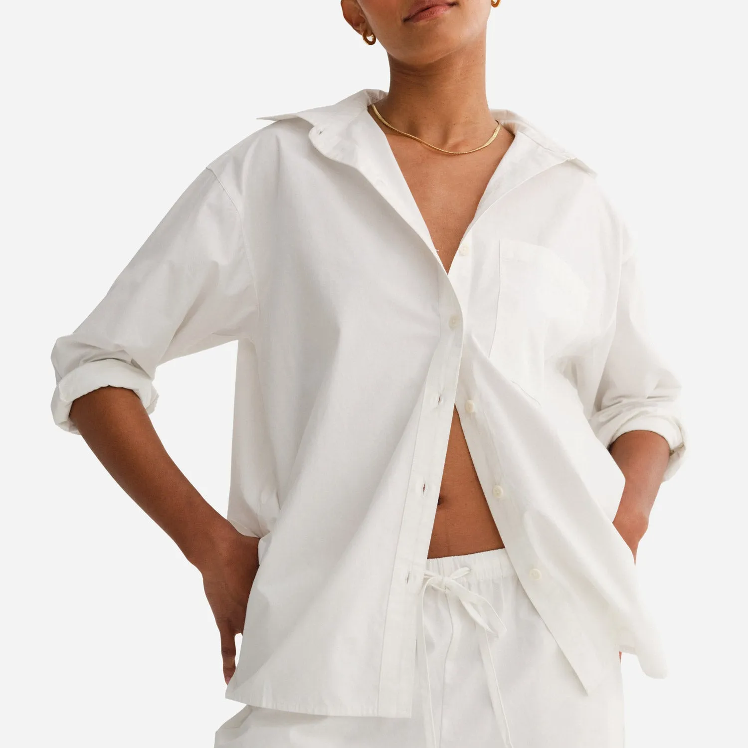Organic Poplin Long Sleeve Button Down sold by MATE the Label