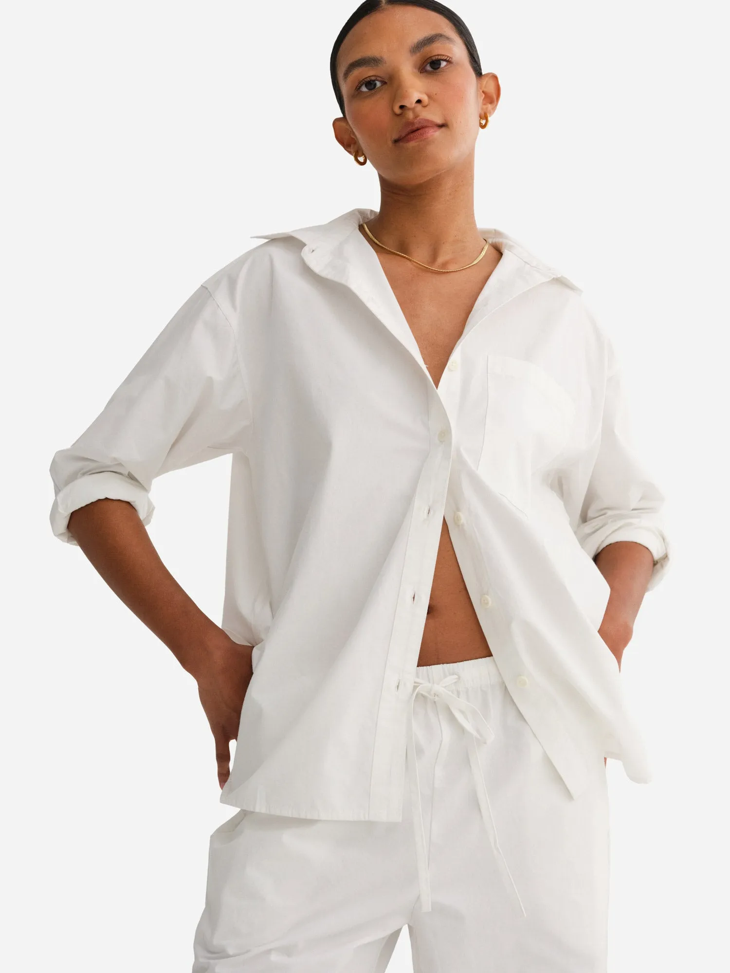 Organic Poplin Long Sleeve Button Down sold by MATE the Label product image thumbnail 2