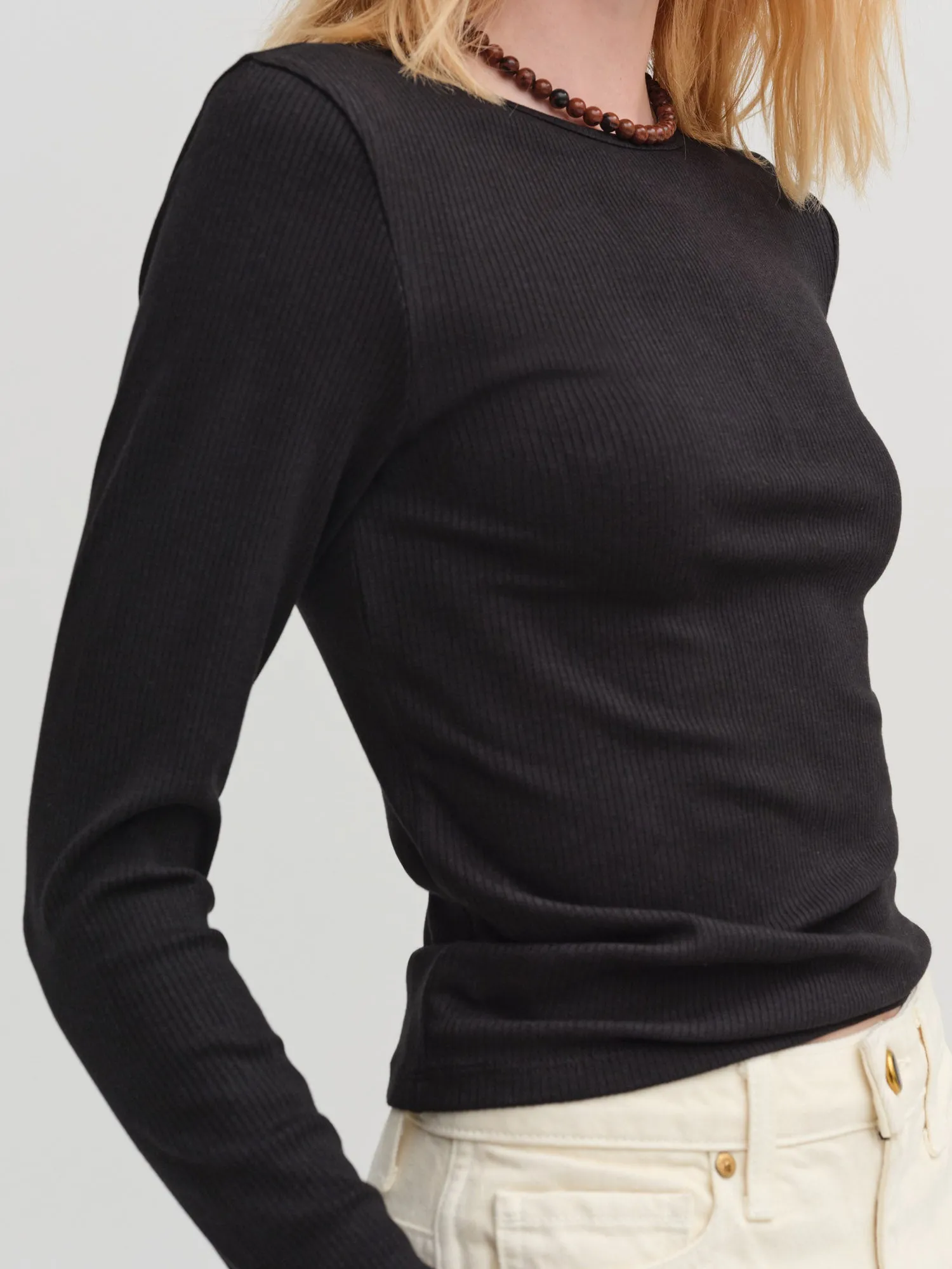 Tencel Rib Long Sleeve Tee sold by MATE the Label product image thumbnail 3