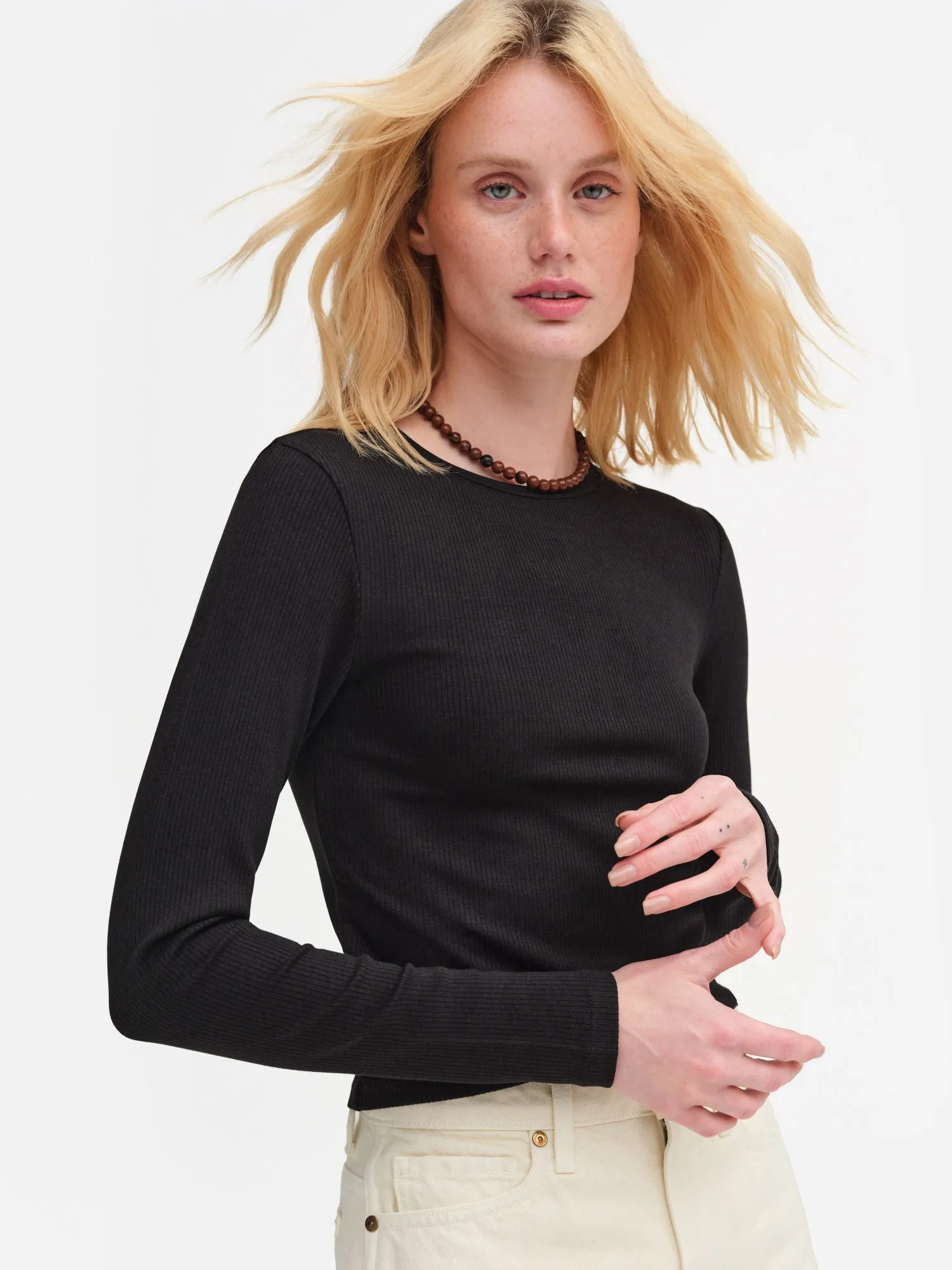 Tencel Rib Long Sleeve Tee sold by MATE the Label product image thumbnail 5