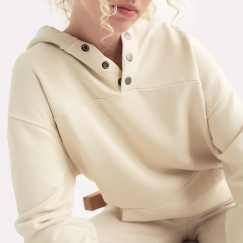 Organic Fleece Henley Hoodie sold by MATE the Label