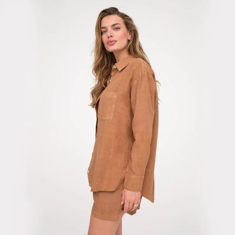 Organic Linen Oversized Button Down sold by MATE the Label