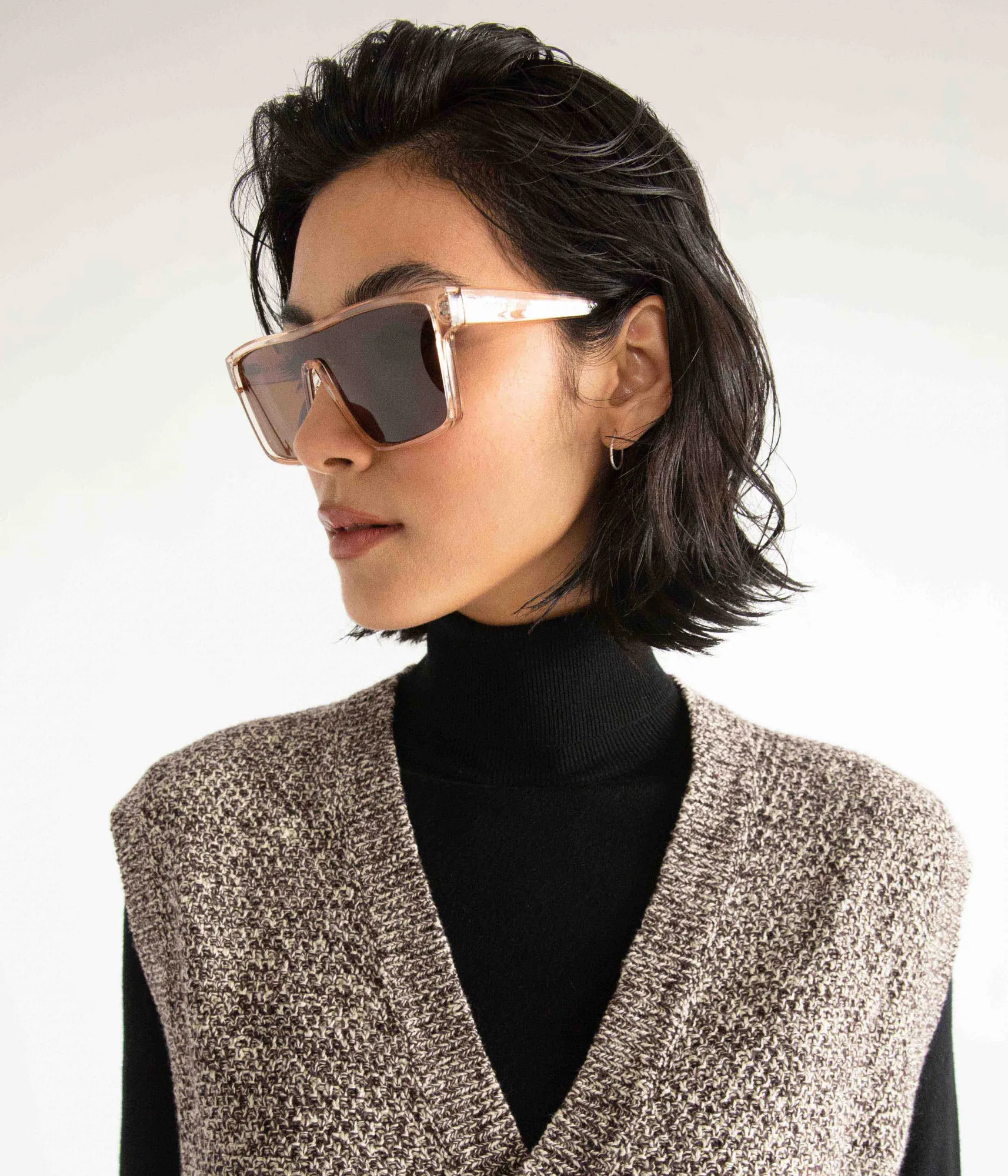 MAEVE-2 Recycled Beige Retro Squared Sunglasses sold by Matt & Nat product image thumbnail 4