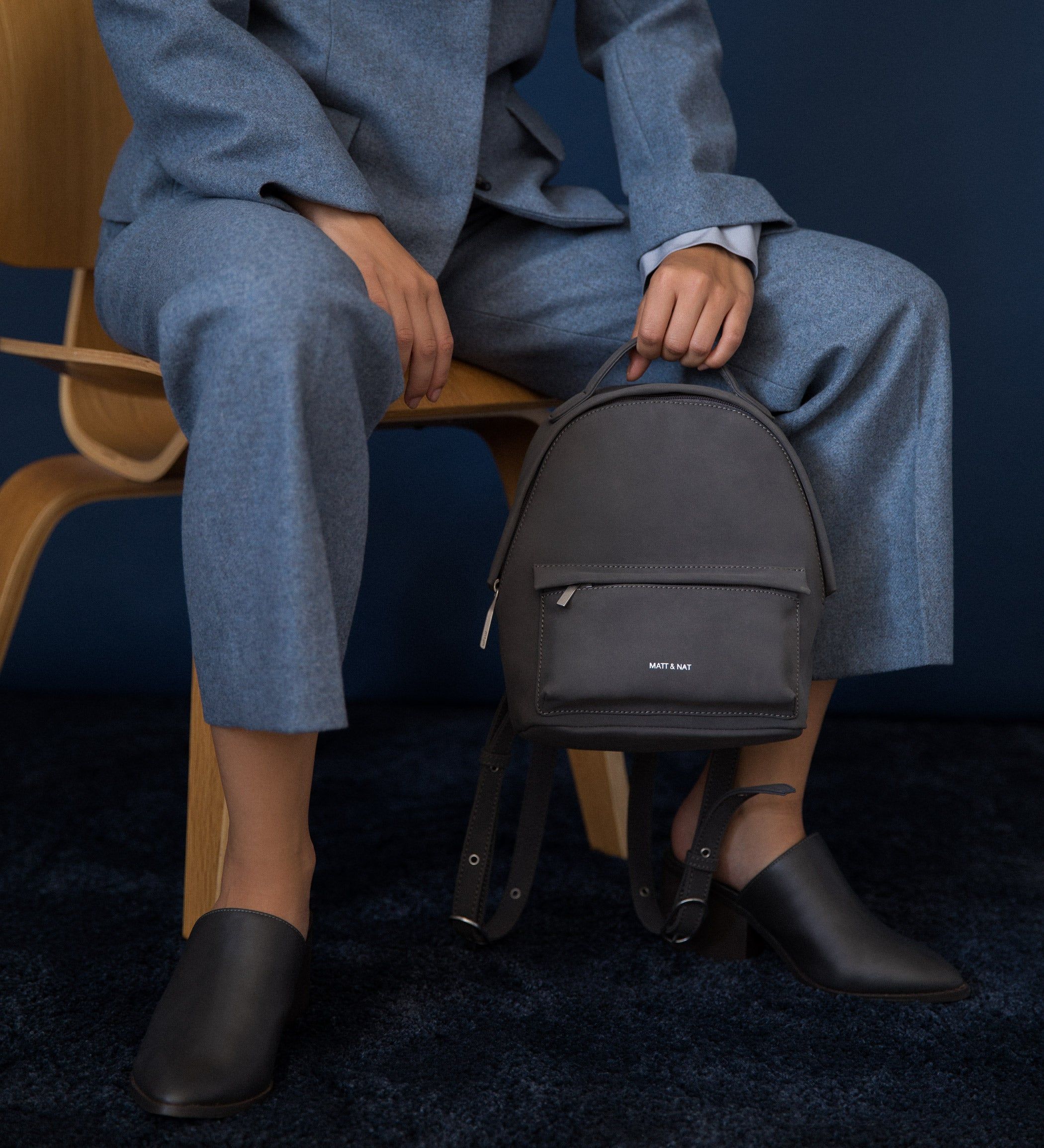 MUNICH MINI Faux Suede Mini Backpack - Suede sold by Matt & Nat product image thumbnail 2