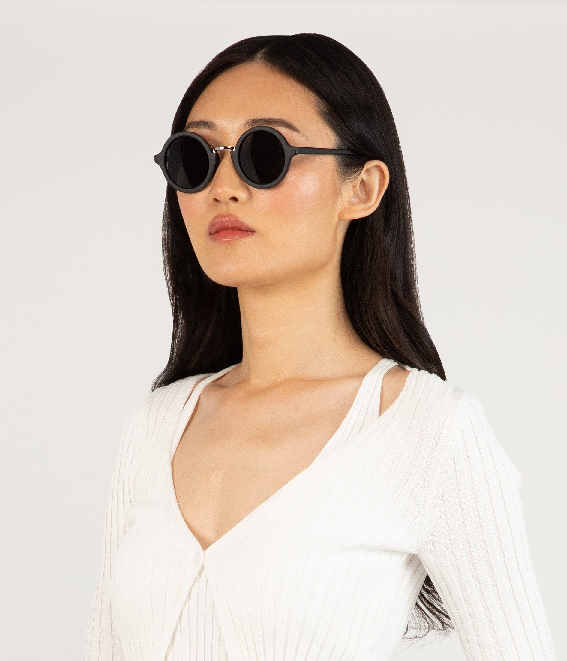 HALSEY Black Round Sunglasses sold by Matt & Nat product image thumbnail 4