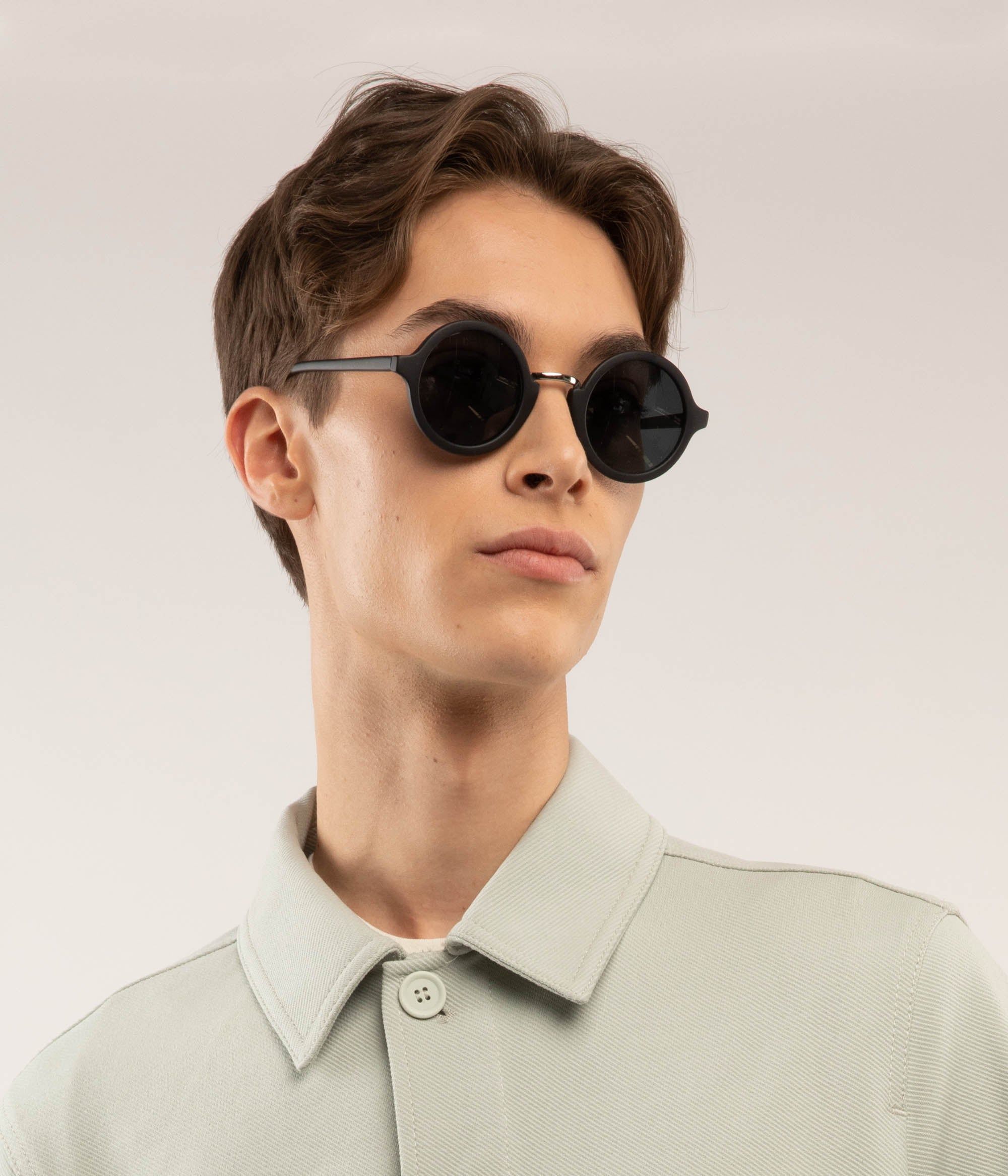 HALSEY Black Round Sunglasses sold by Matt & Nat product image thumbnail 5