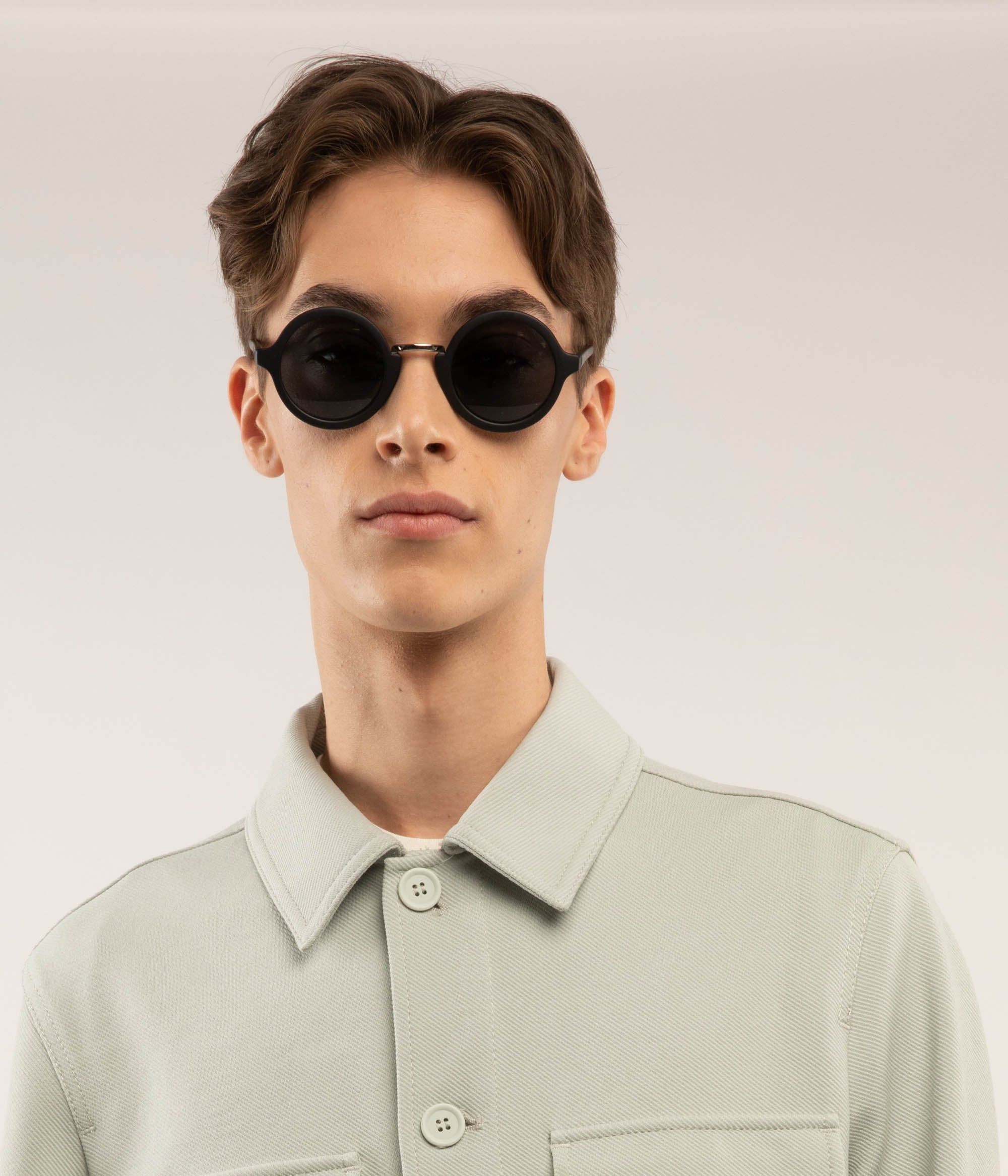 HALSEY Black Round Sunglasses sold by Matt & Nat product image thumbnail 3