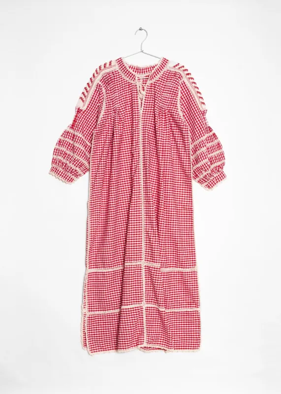Sirena Dress Long Sleeves Gingham - Red sold by Matta