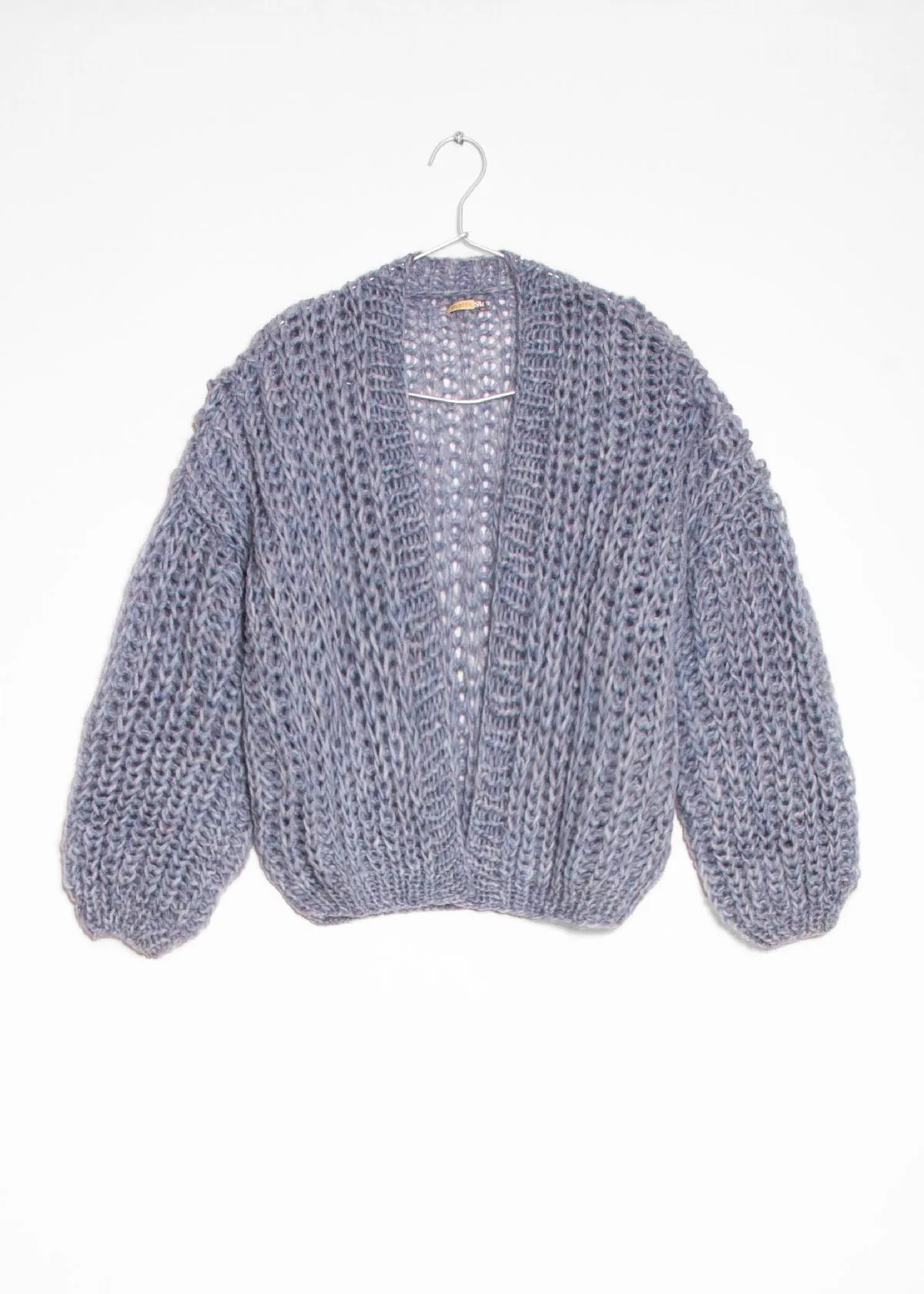 Hilma Hand Knit Alpaca Cardigan, Light Blue sold by Matta