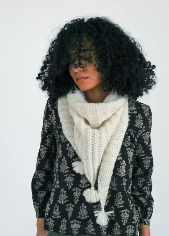 Freya Alpaca Triangle Scarf - Cream sold by Matta