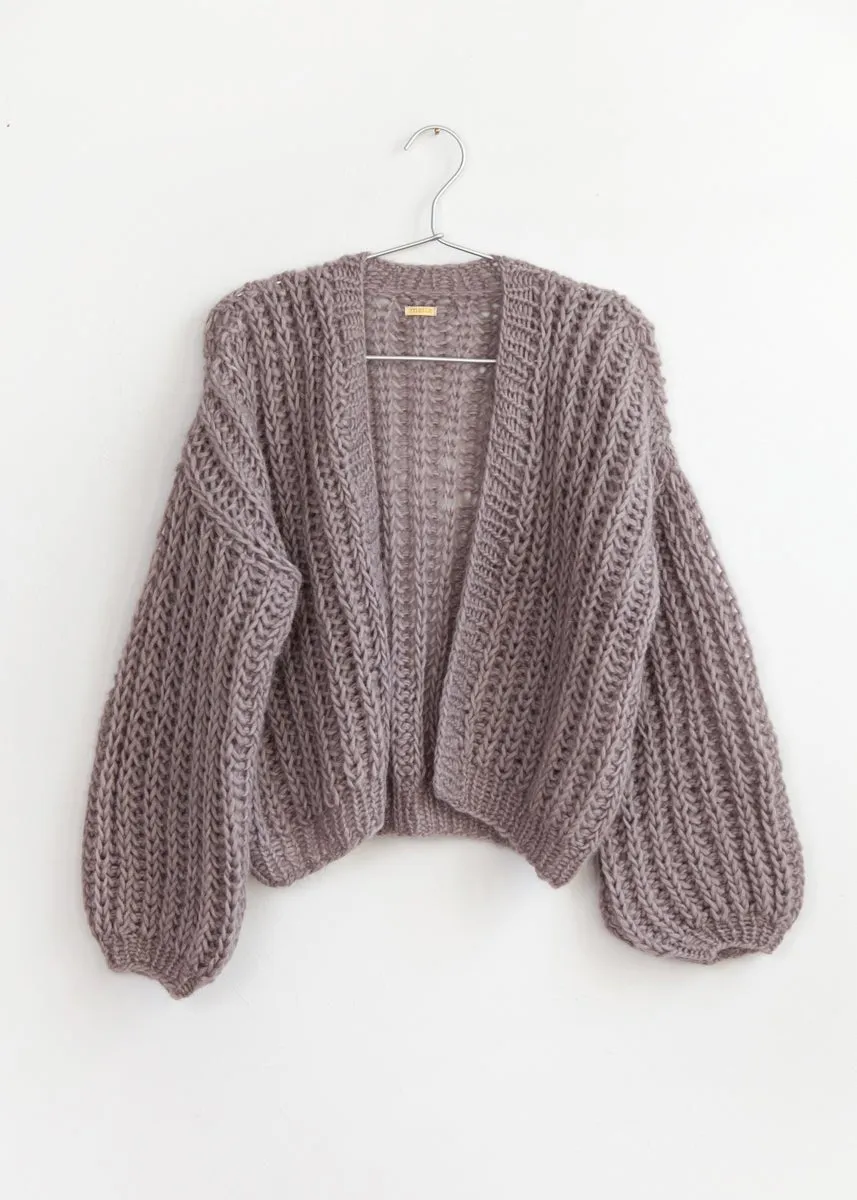 Hilma Hand Knit Alpaca Cardigan, Mauve sold by Matta