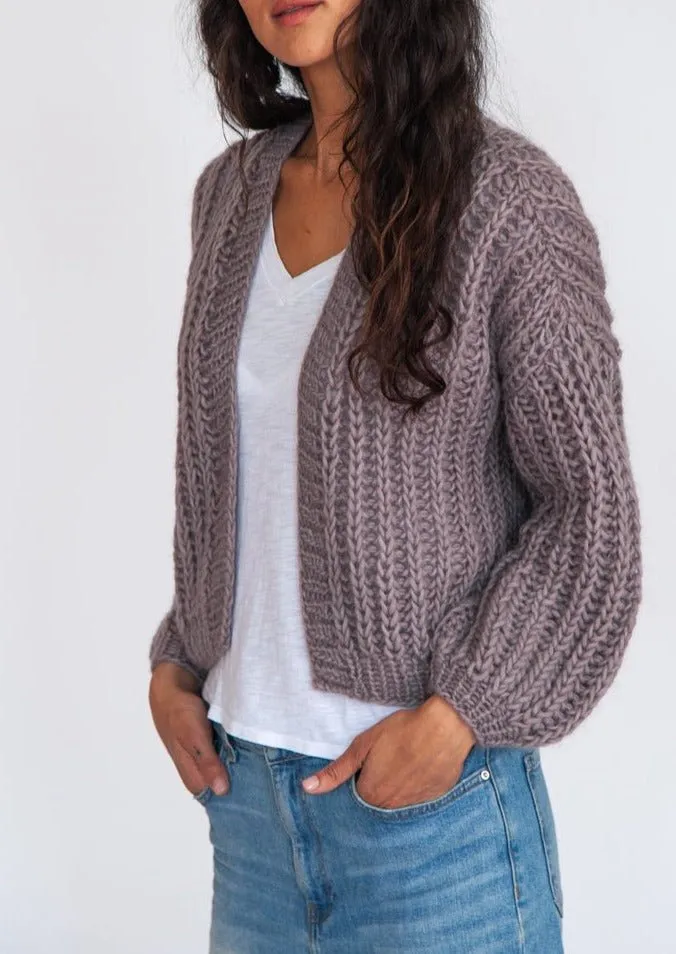 Hilma Hand Knit Alpaca Cardigan, Mauve sold by Matta product image thumbnail 2