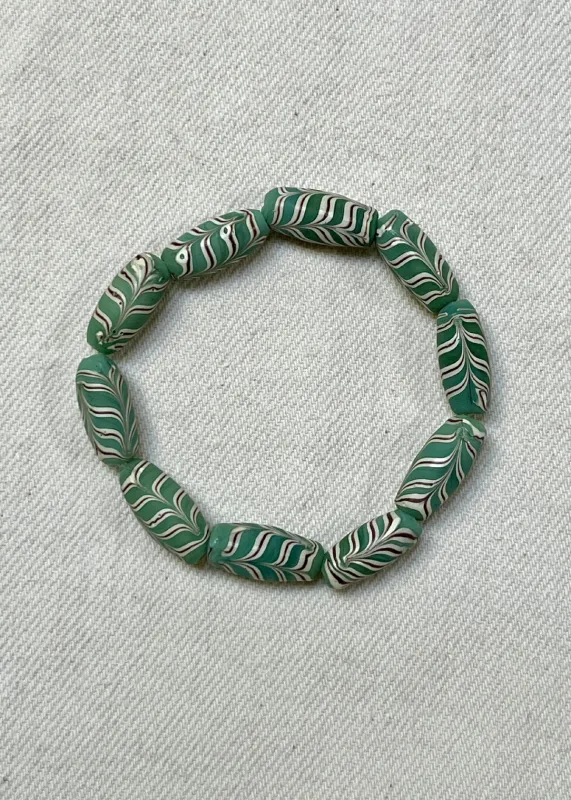 Java Glass Beads Bracelet - Aqua made by Matta