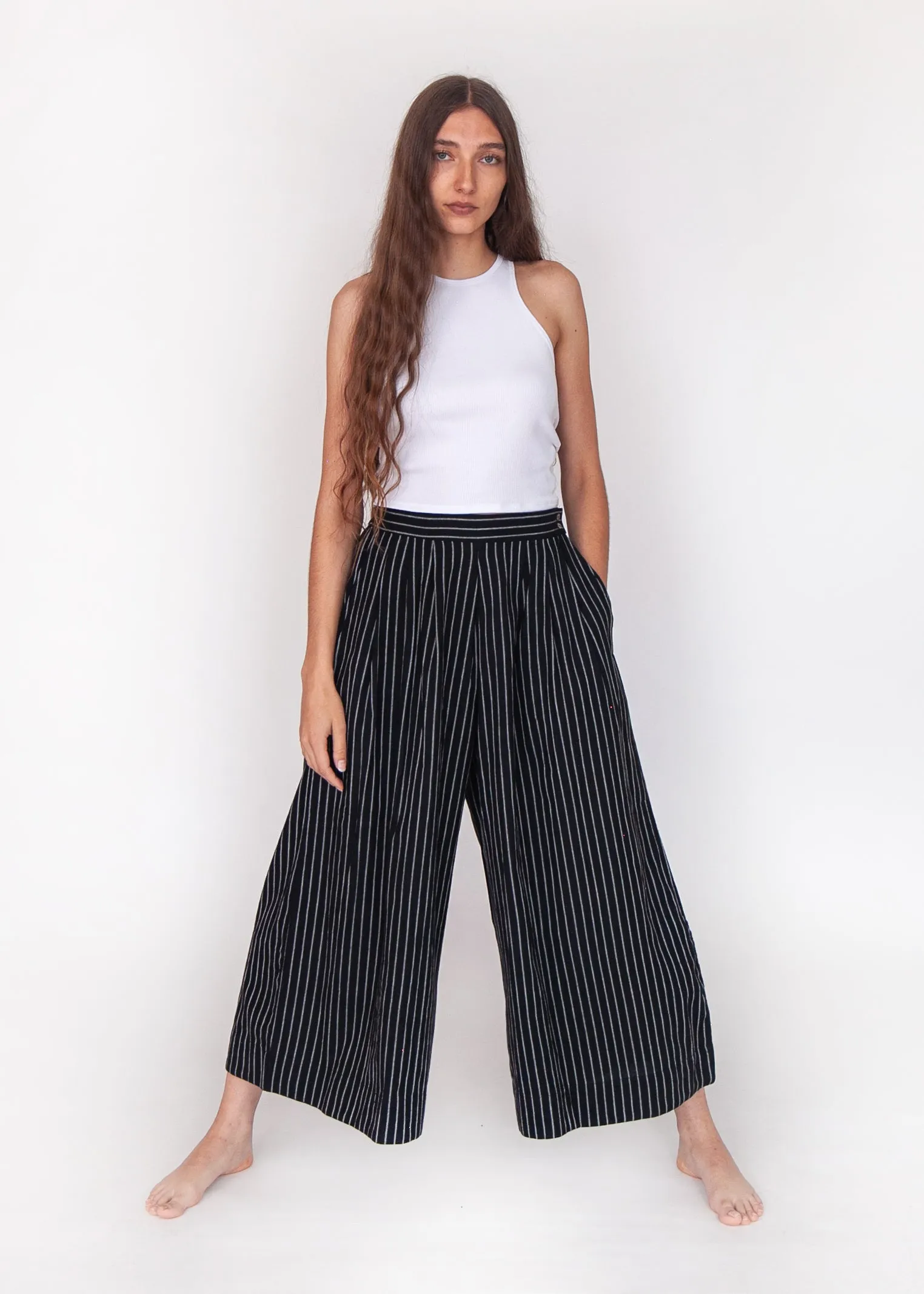 Danae Stripe Skirt Pant - Black sold by Matta product image thumbnail 3
