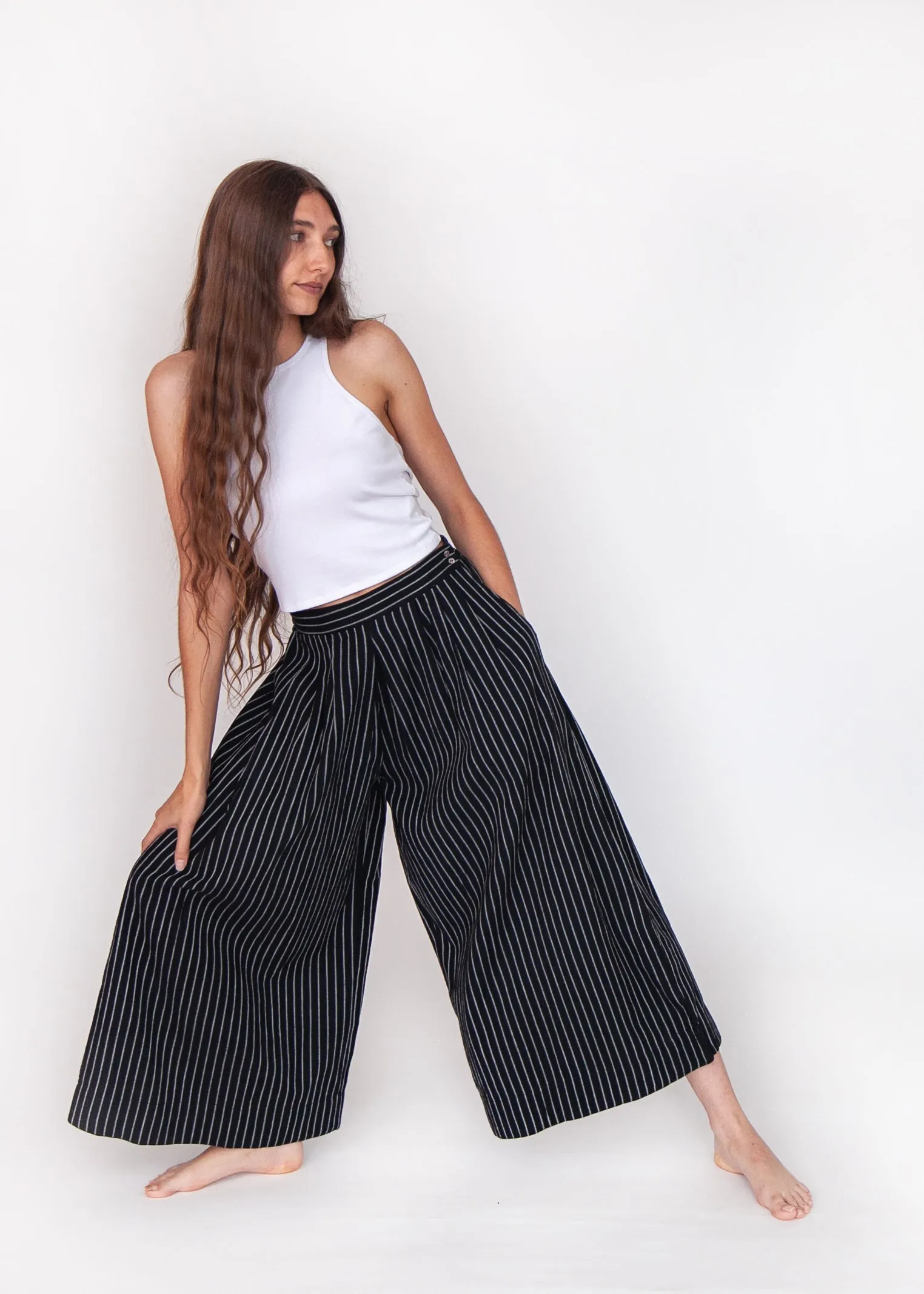 Danae Stripe Skirt Pant - Black sold by Matta product image thumbnail 4