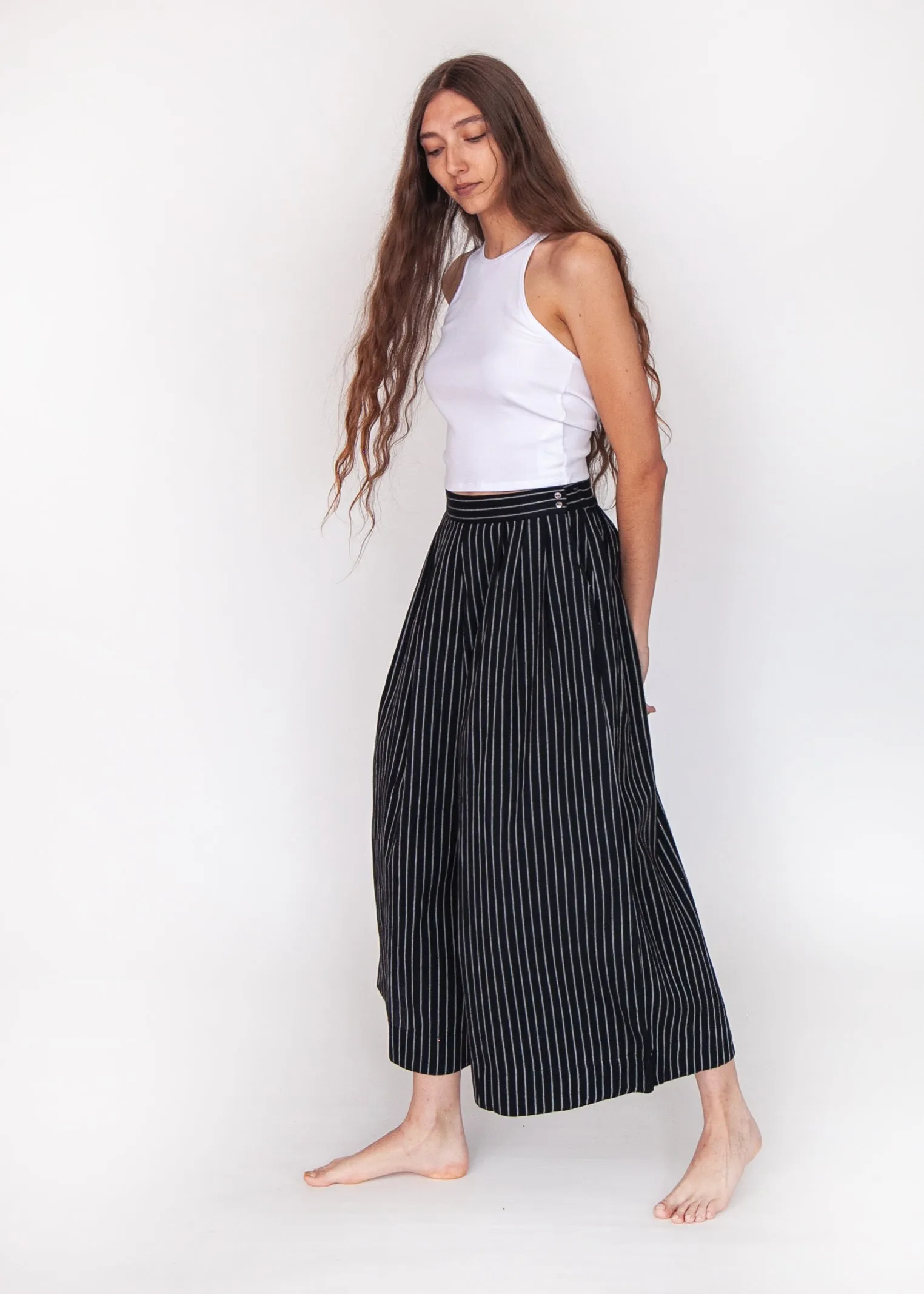Danae Stripe Skirt Pant - Black sold by Matta product image thumbnail 5