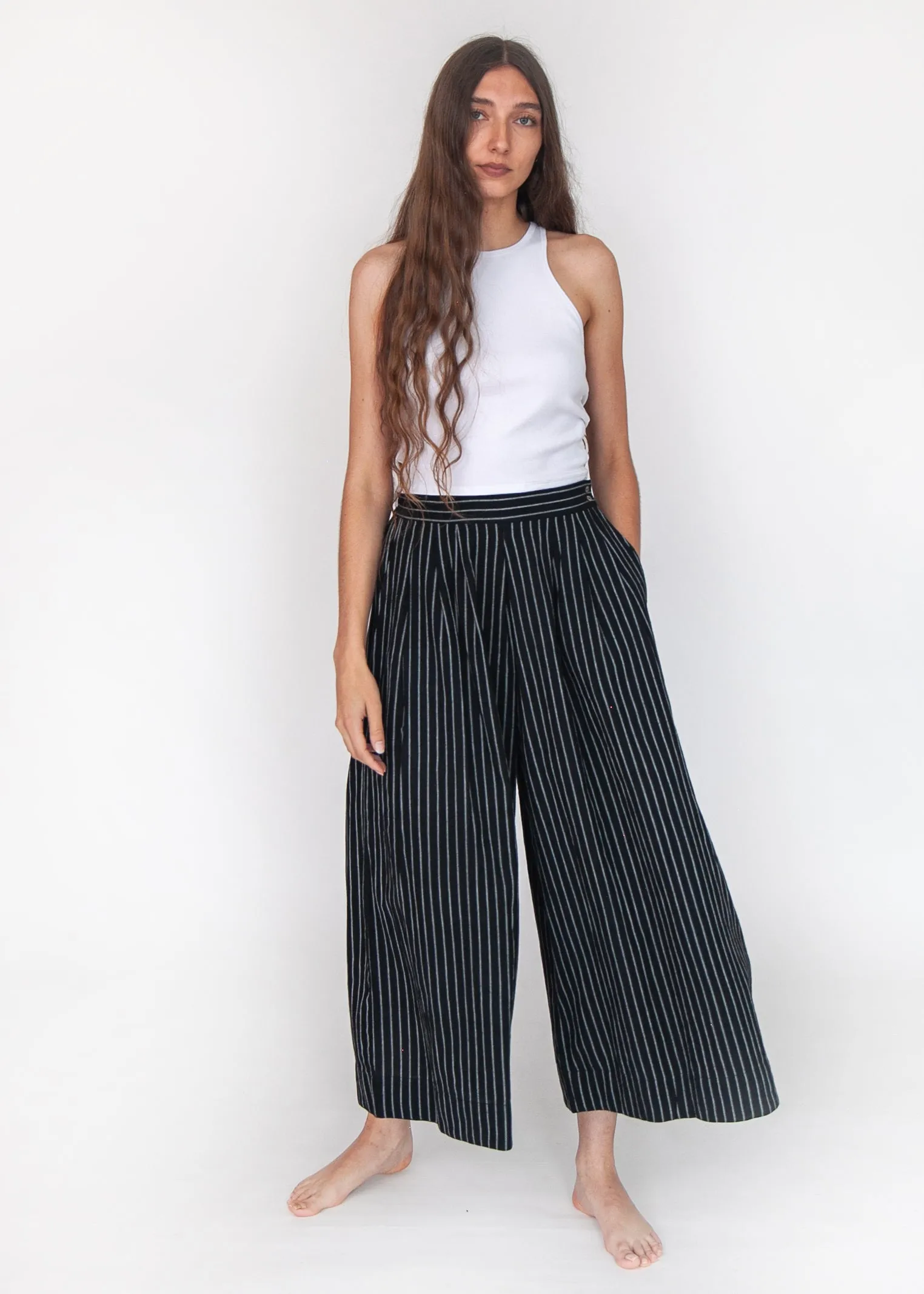 Danae Stripe Skirt Pant - Black sold by Matta