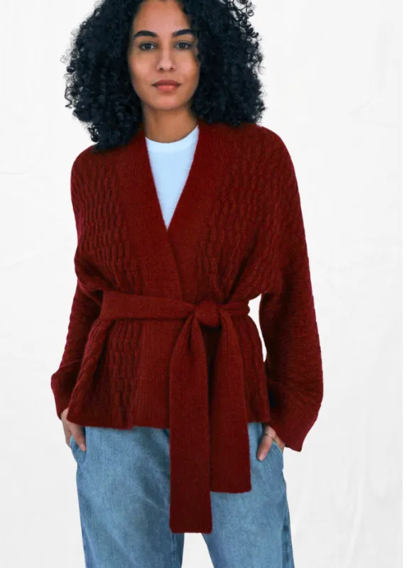 Kimono Alpaca Jacket - Burgundy sold by Matta