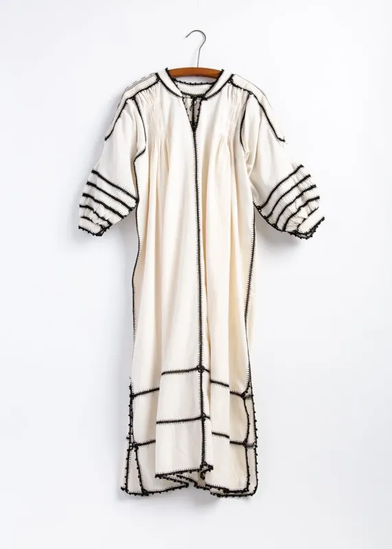 Sirena Dress Long Sleeves - Black on Natural sold by Matta