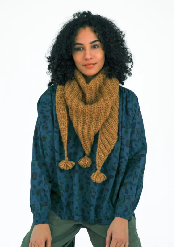 Freya Alpaca Triangle Scarf - Camel sold by Matta