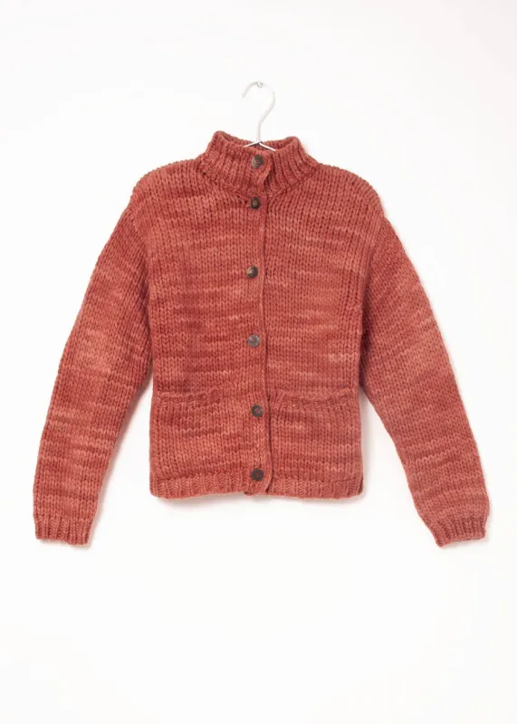 Javary Hand Painted Merino Cardigan - Rust sold by Matta