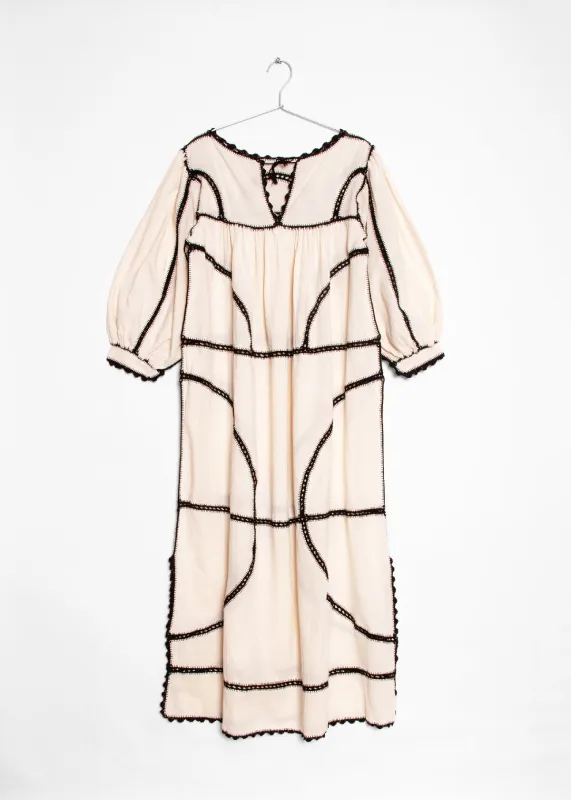Montanita Long Dress - Black on Natural sold by Matta