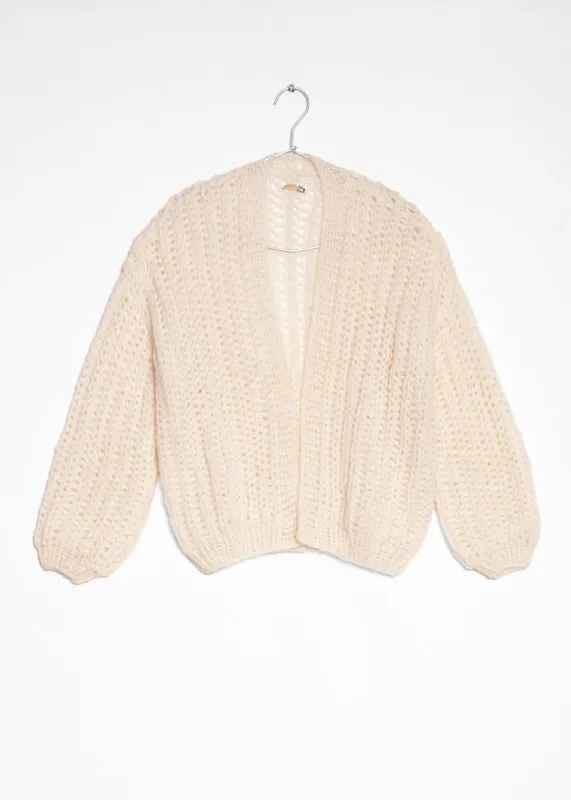 Hilma Hand Knit Alpaca Cardigan, Ivory sold by Matta