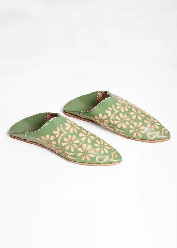 Moroccan Decorative Daisy Babouche Slippers sold by Matta