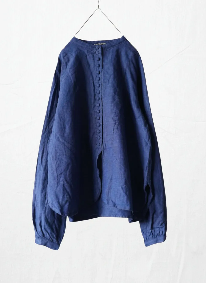 Ichi Antiquities Linen Shirt - Indigo sold by Matta