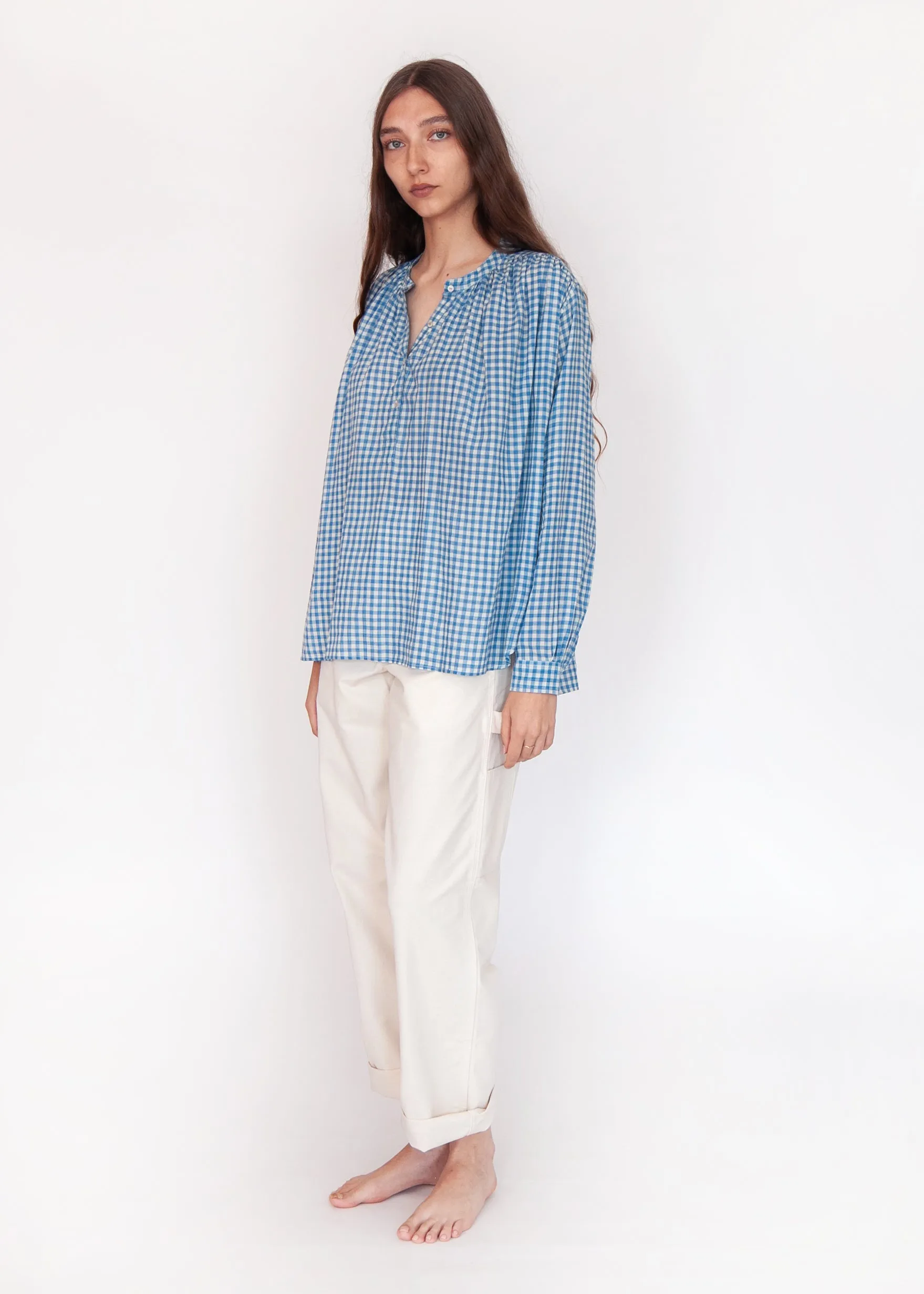 Bheeti Tie Dye Checks Top - Lake sold by Matta product image thumbnail 4