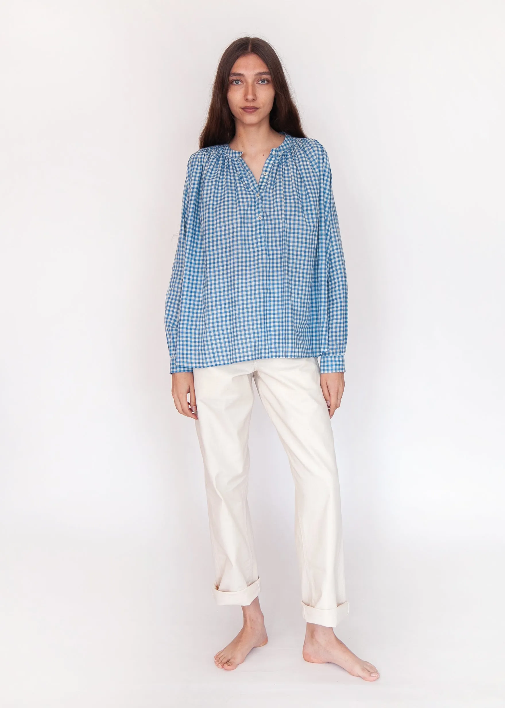 Bheeti Tie Dye Checks Top - Lake sold by Matta product image thumbnail 3