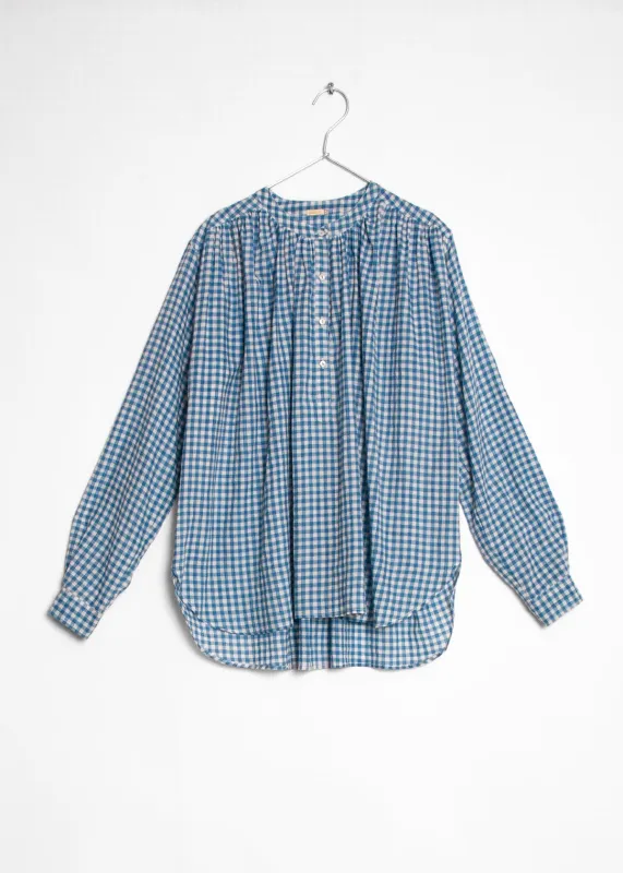 Bheeti Tie Dye Checks Top - Lake sold by Matta